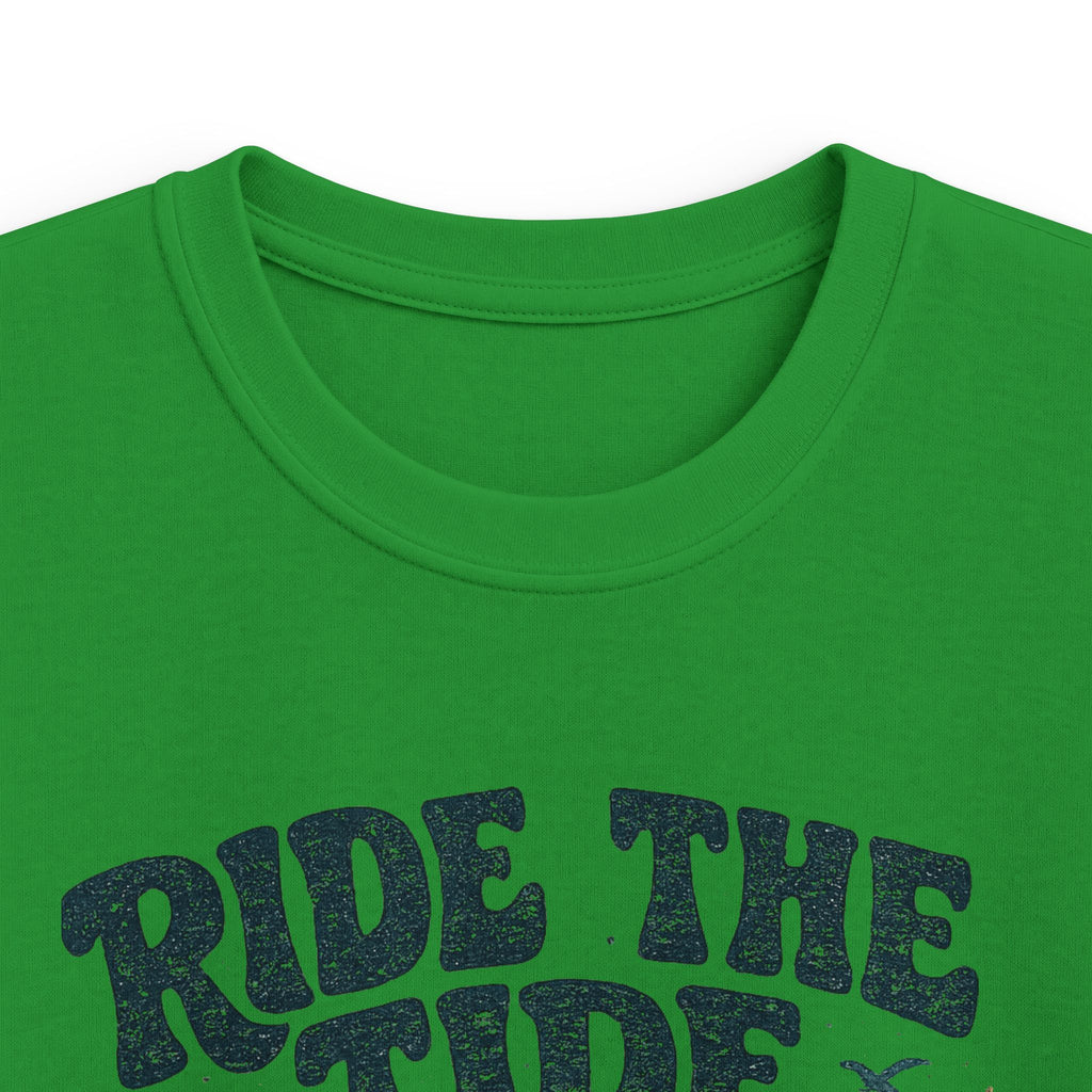 Kids Tee "Ride the Tide" Dolphin Surf Boys & Girls Graphic T-Shirt