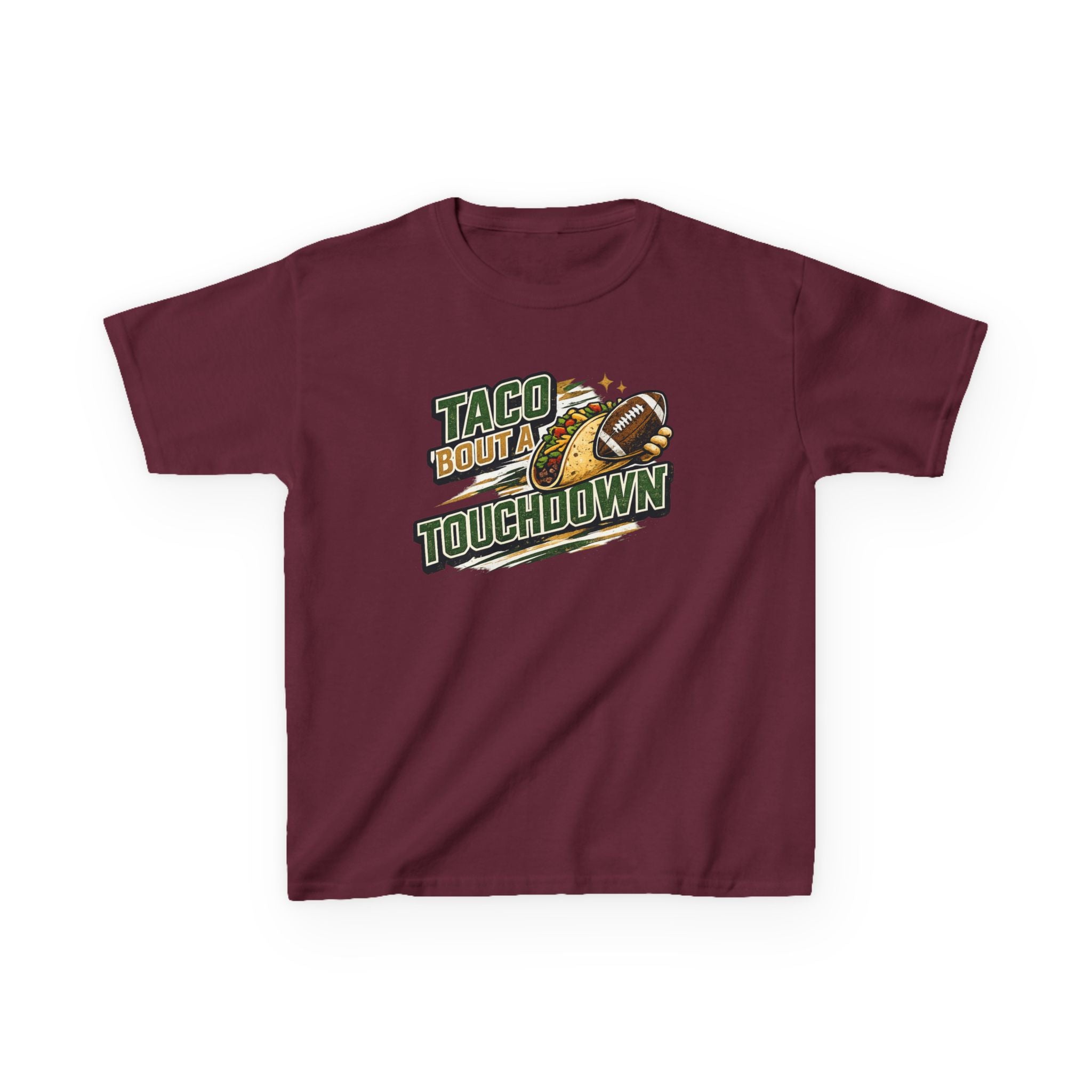 Taco 'Bout a Touchdown Football T-Shirt Design | Taco Football Graphic | Game Day Sports Tee