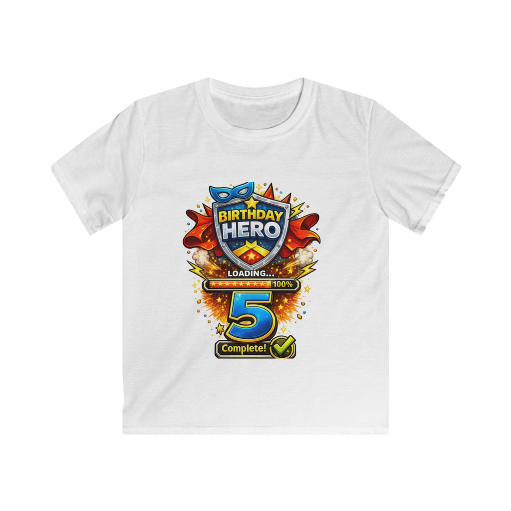 Birthday Hero 5th Birthday Kids Tee