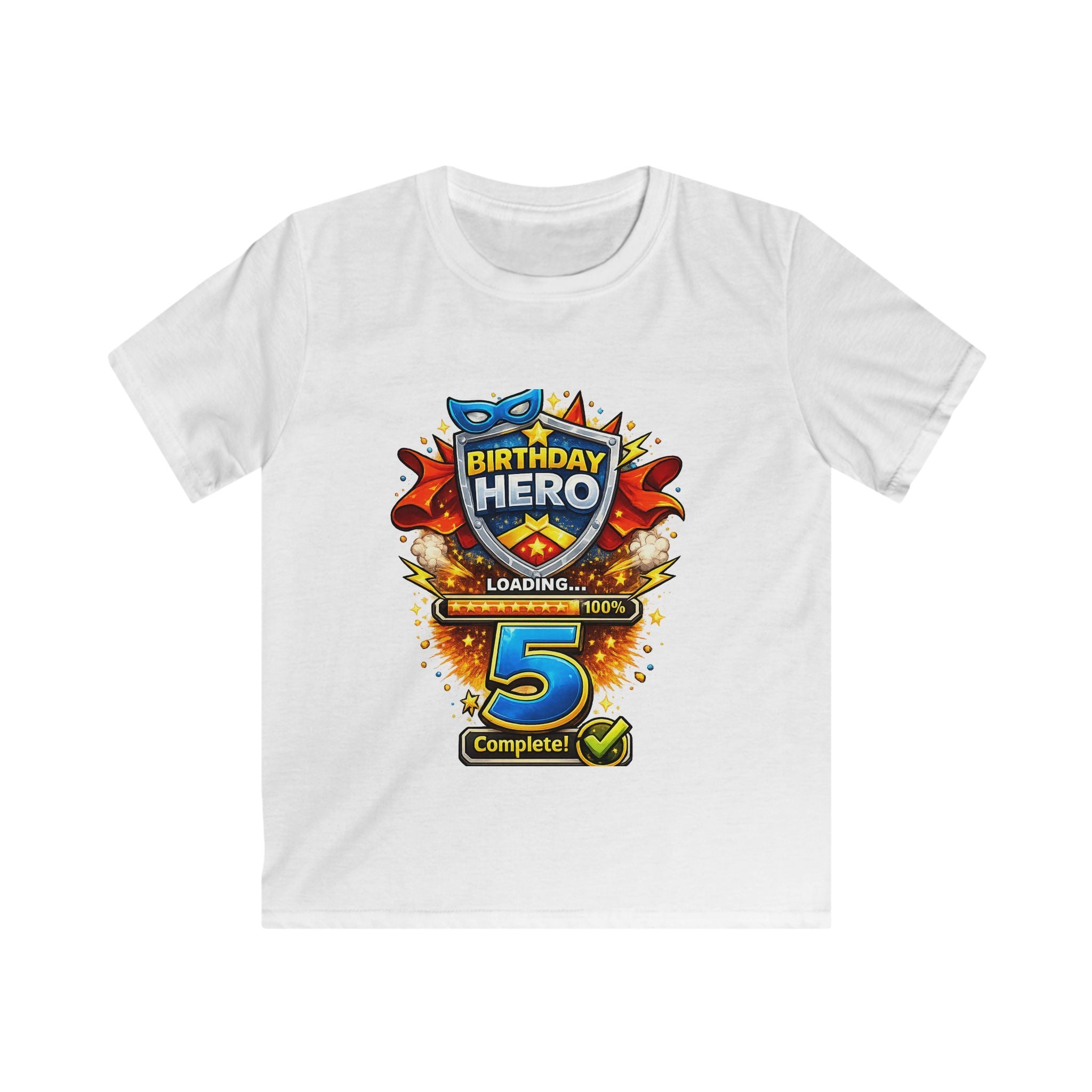 Birthday Hero 5th Birthday Kids Tee