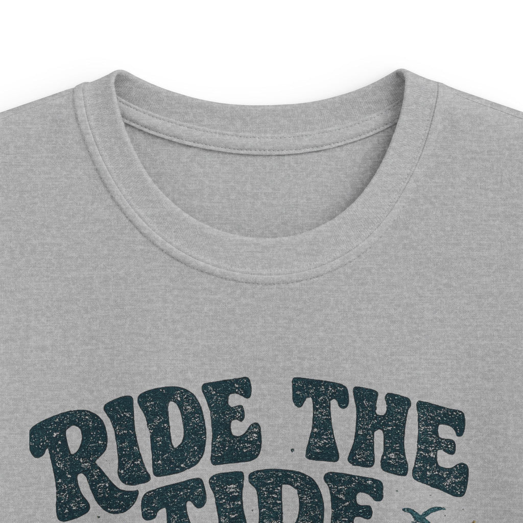 Kids Tee "Ride the Tide" Dolphin Surf Boys & Girls Graphic T-Shirt