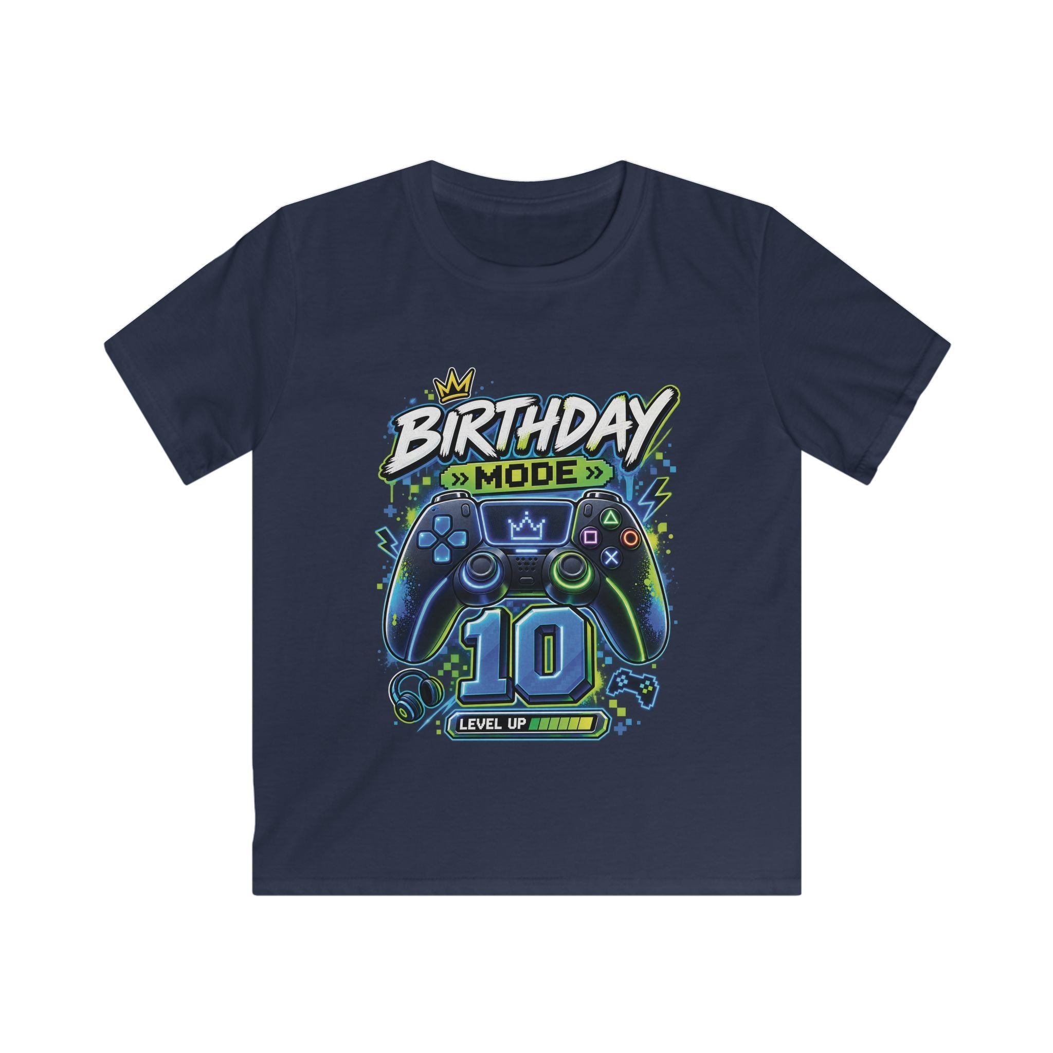Kids 10th Birthday Gamer Tee "Birthday Mode 10" Level Up Shirt