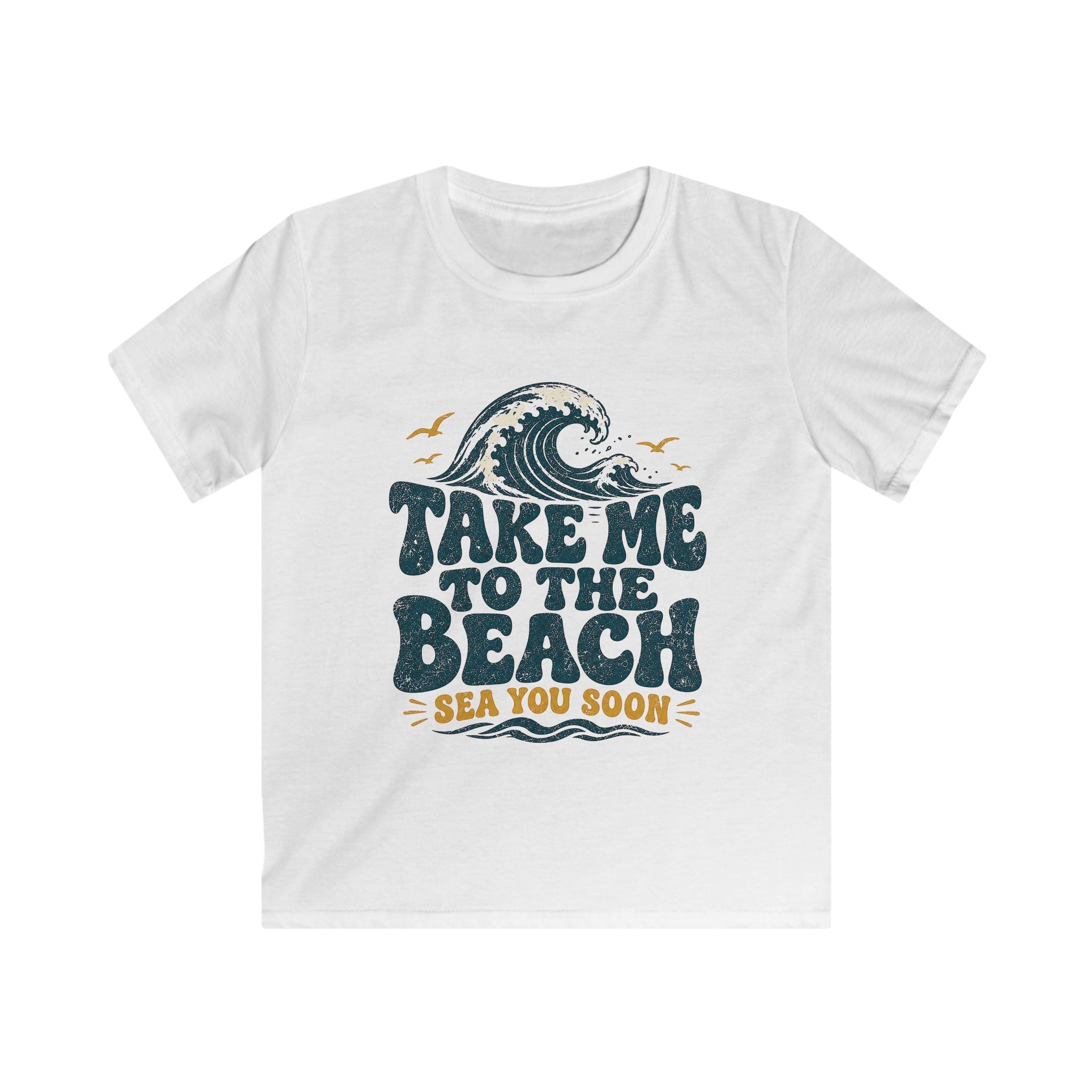 Kids Beach T‑Shirt "Take Me To The Beach" Retro Wave Vacation Tee