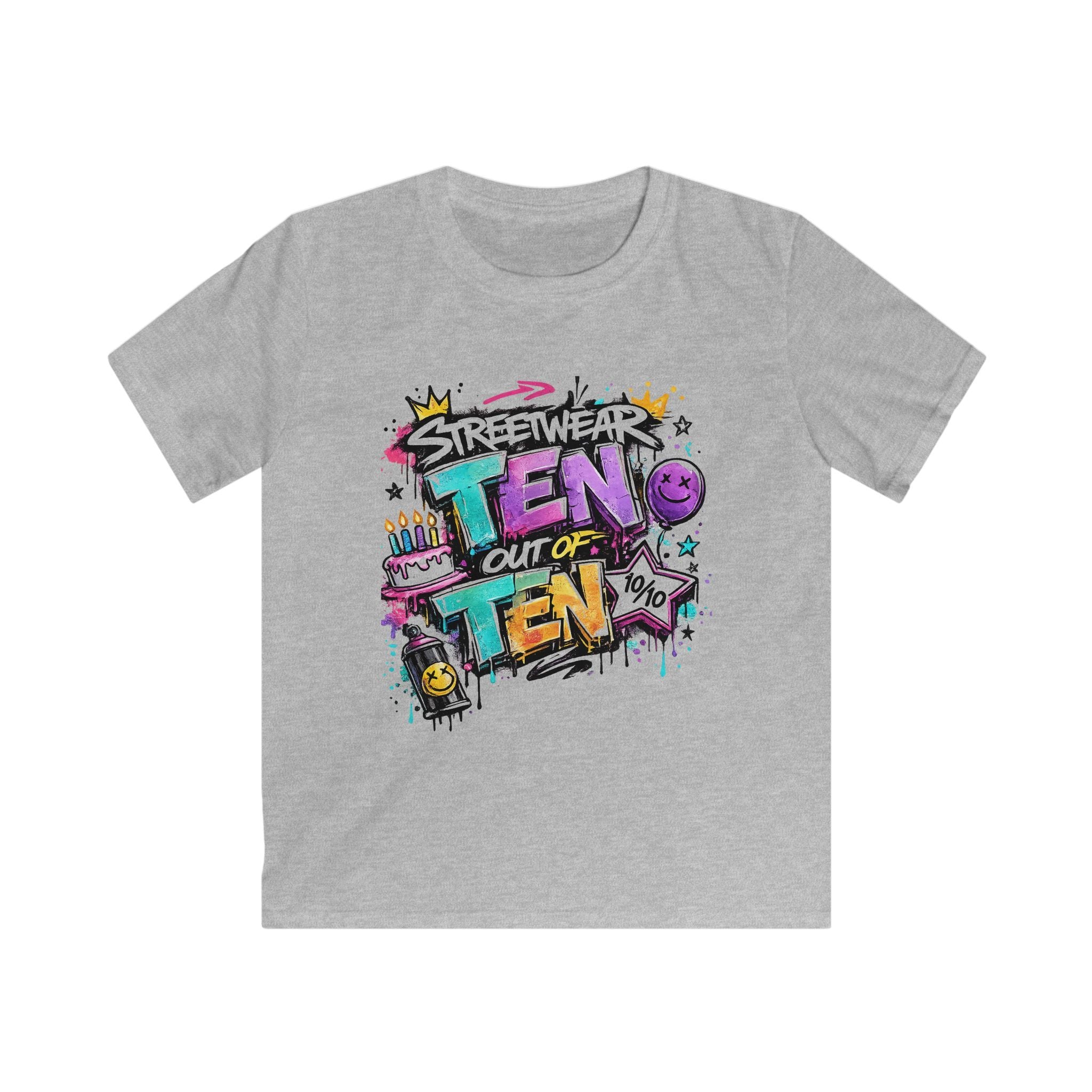 Kids Streetwear "Ten Out of Ten" Birthday Graphic Tee