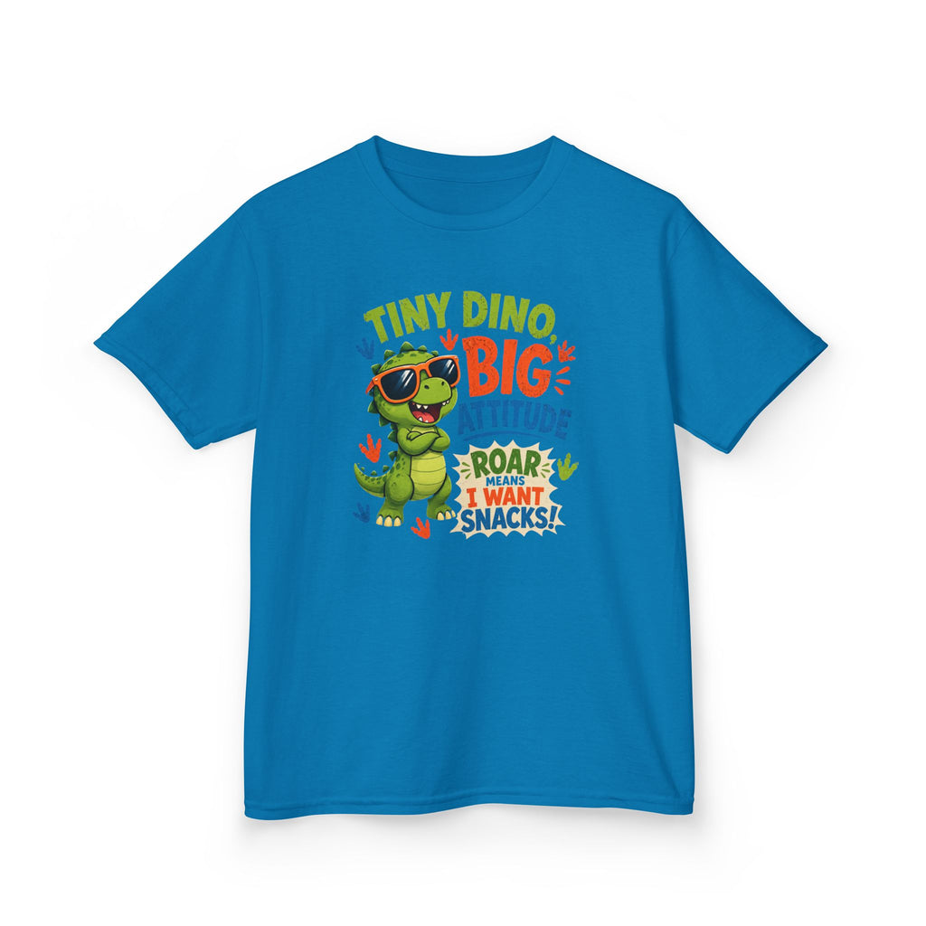 Kids T-Shirt "Tiny Dino, Big Attitude: Roar I Want Snacks" Cute Dino Tee