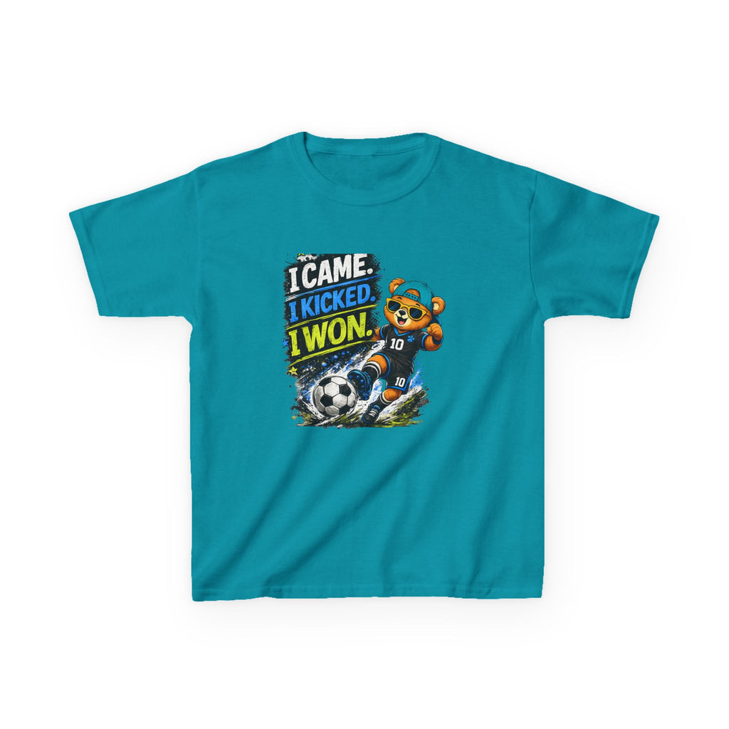I Came. I Kicked. I Won. Soccer | Kids Sports Graphic T-Shirt