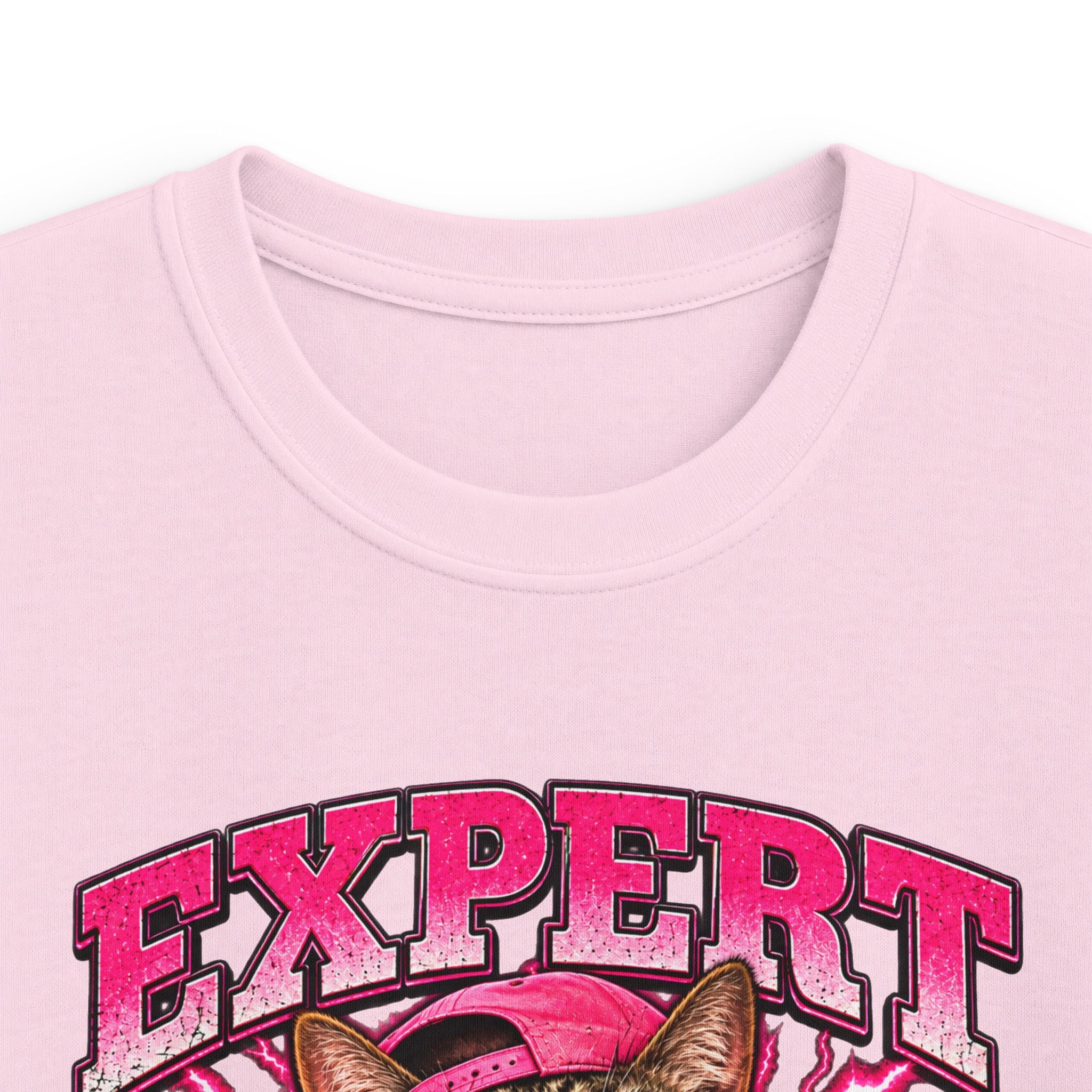 Expert Nonstop Talker Kids T‑Shirt Funny Cat Graphic Tee for Chatty Girls