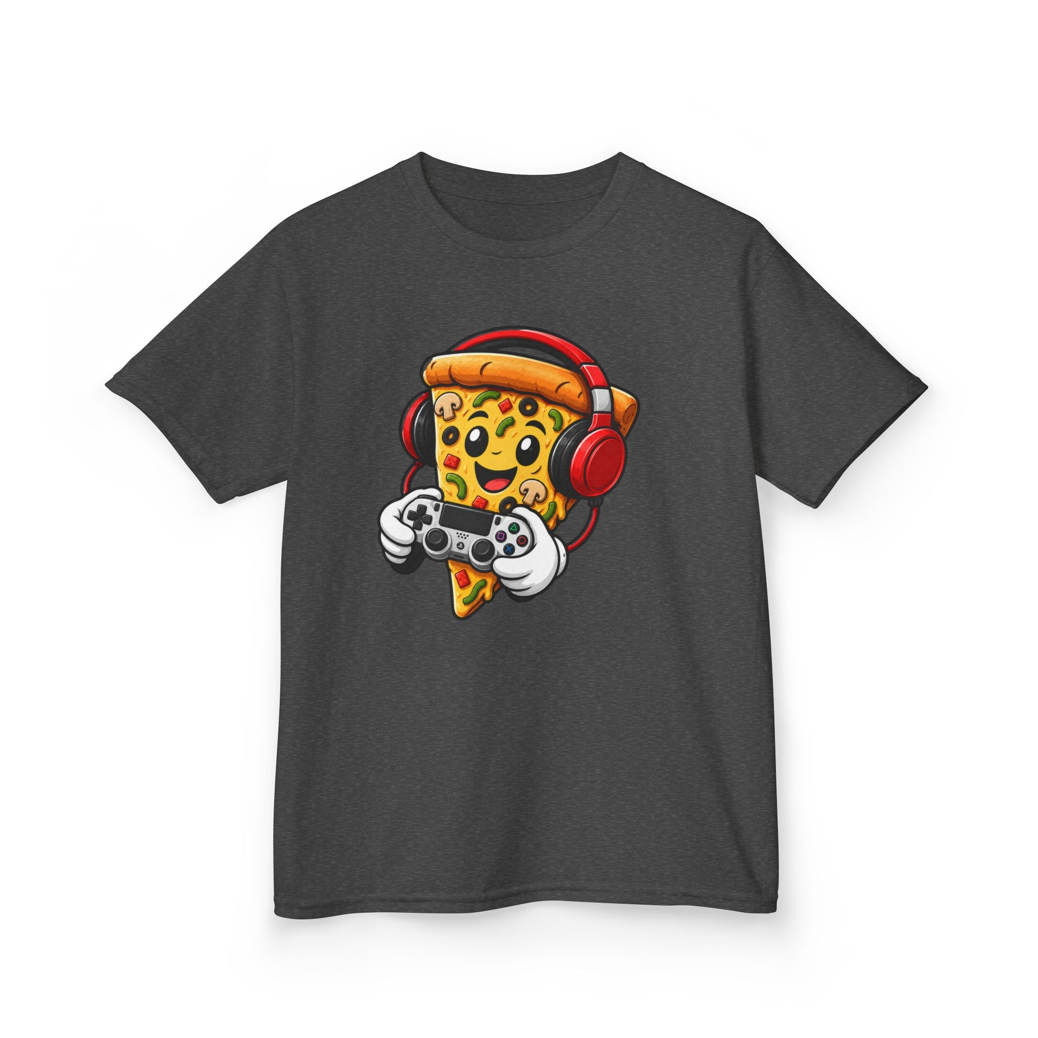 "Pizza Powered" Graphic kids Gamer T-Shirt Design
