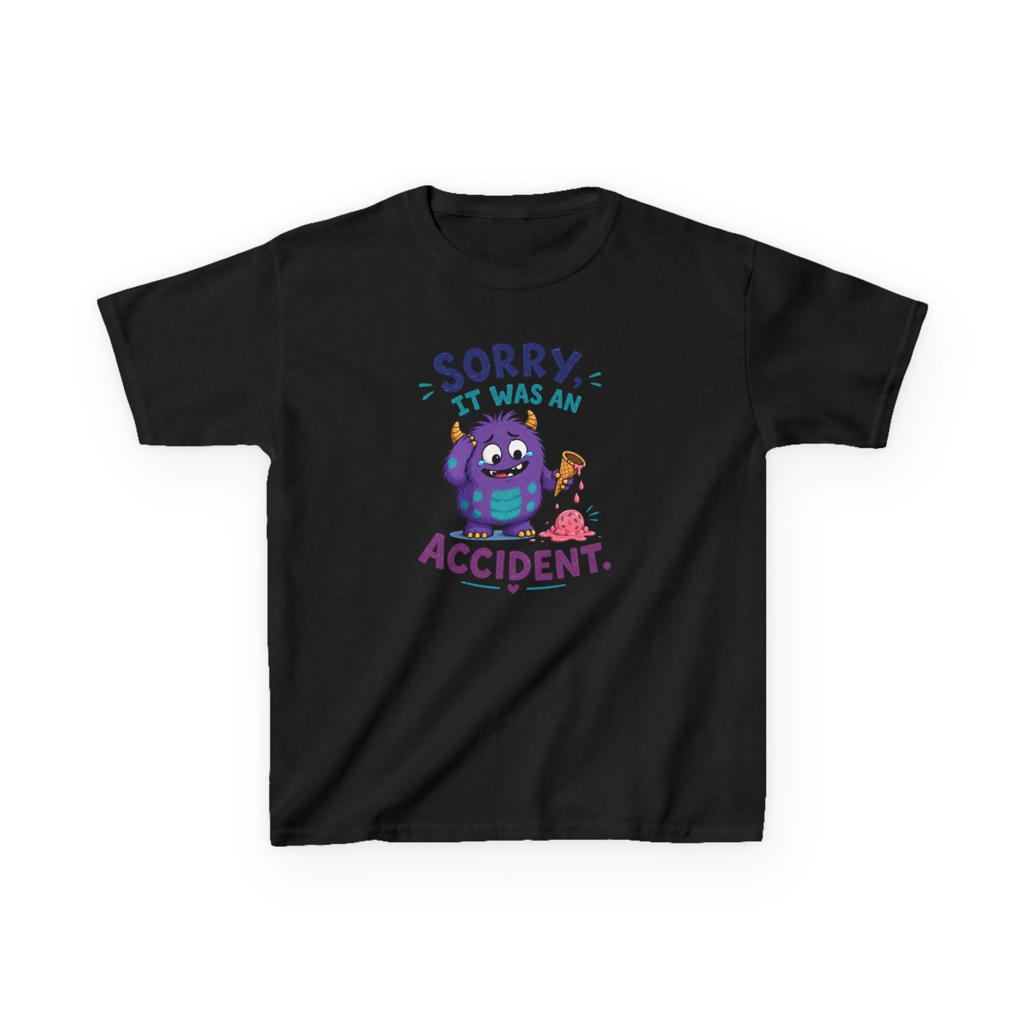 Kids Tee Cute Monster "Sorry, It Was An Accident" Funny Kids Shirt