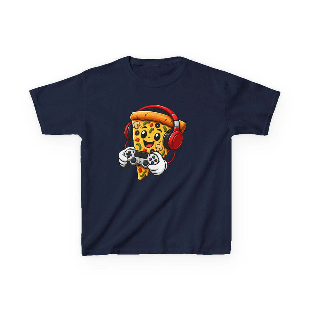 "Pizza Powered" Graphic kids Gamer T-Shirt Design