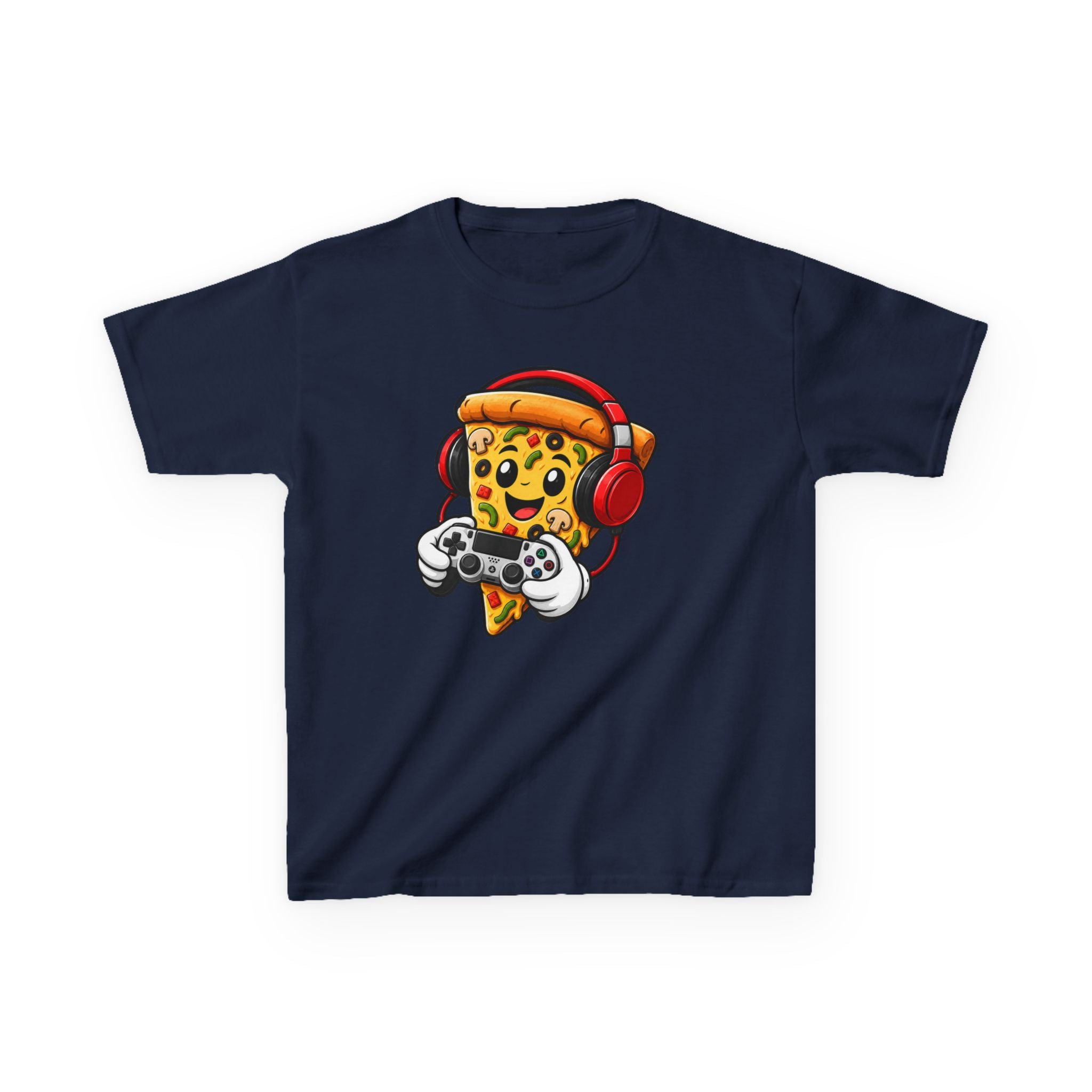 "Pizza Powered" Graphic kids Gamer T-Shirt Design