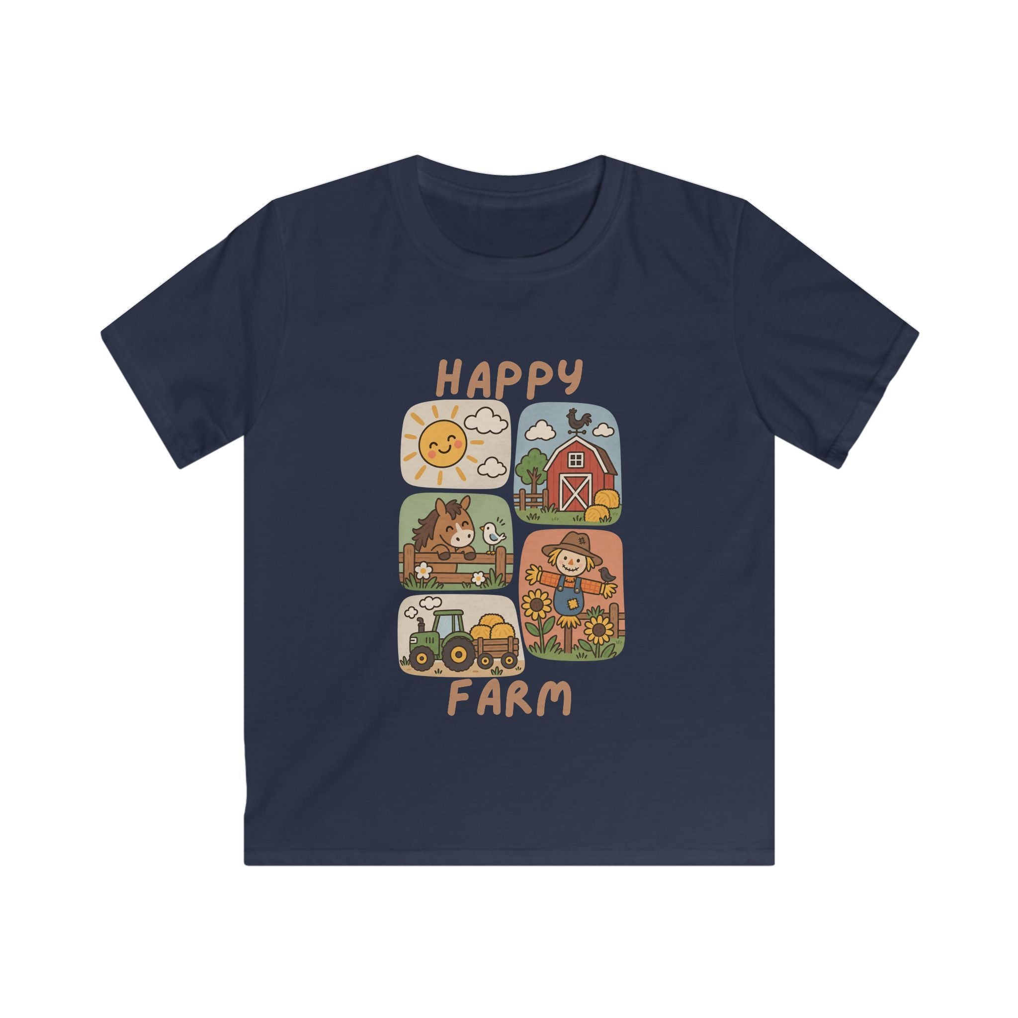 Boys T-Shirt "Happy Farm" Cute Barnyard Graphic Tee for Children