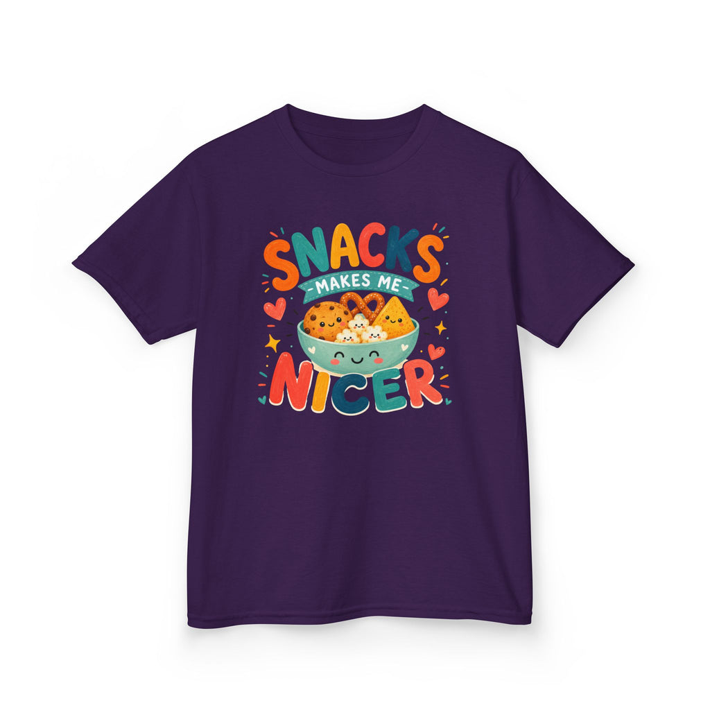 Cute Kids T-Shirt "Snacks Make Me Nicer" Cute Snack Monster Tee