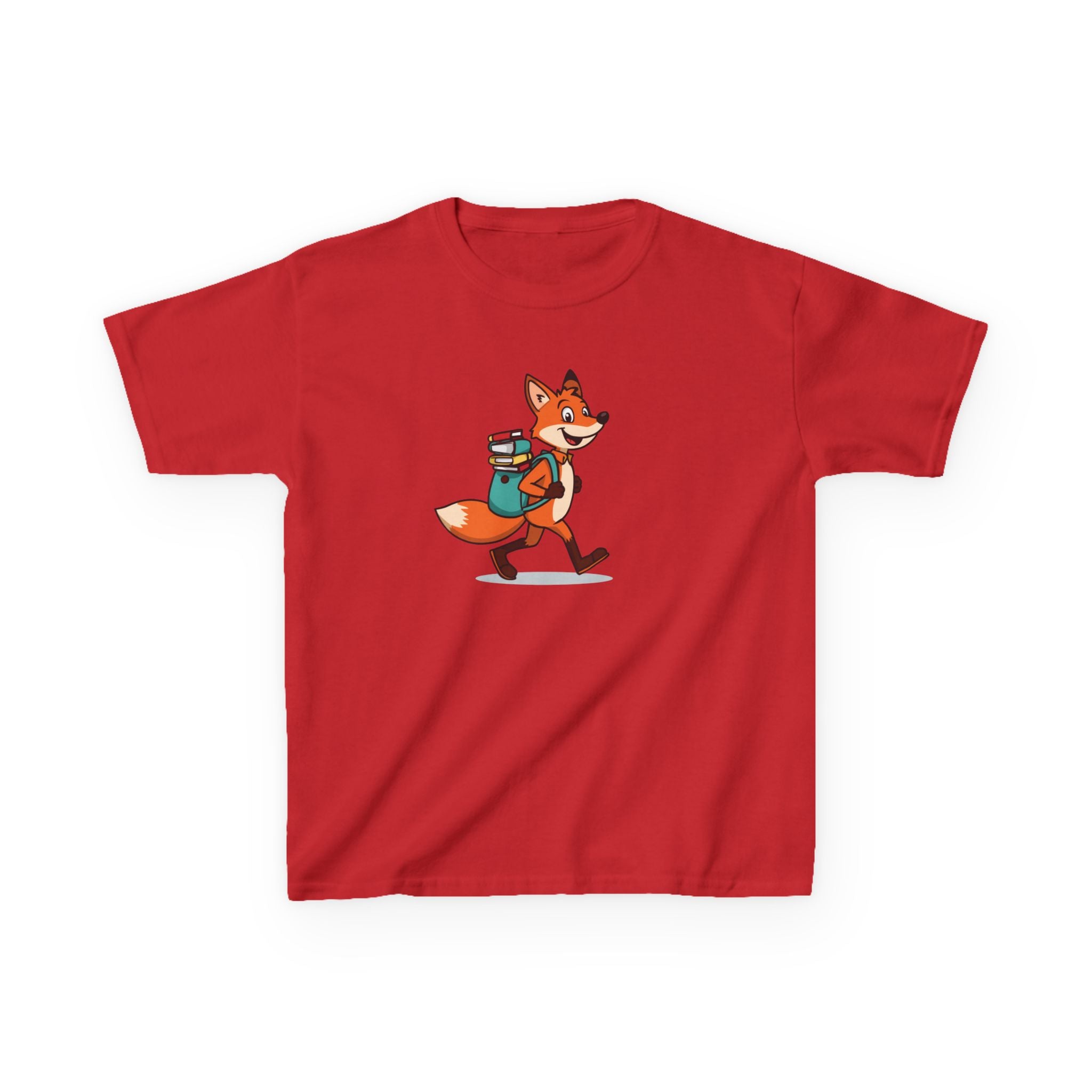 Kids T-Shirt — "Fox  with book bag"