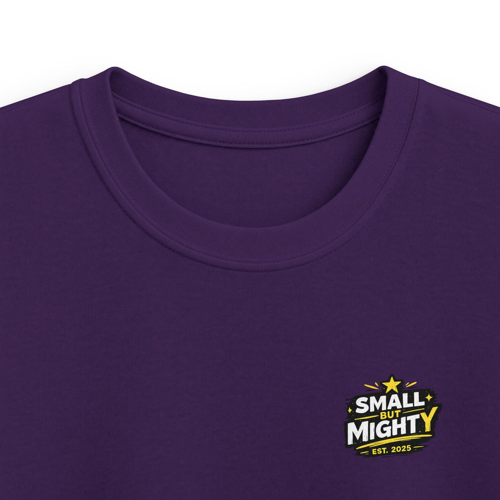 Girls & Boys T-Shirt “Small but Mighty” Graphic Tee Fun Empowering Youth Shirt (Est. 2025)