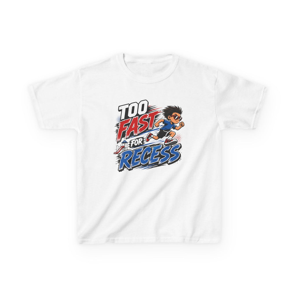 Too Fast for Recess Kids Running T-Shirt | Funny School Track & Field Graphic Tee | Youth Cross Country Athlete Shirt | Speed Runner Gift