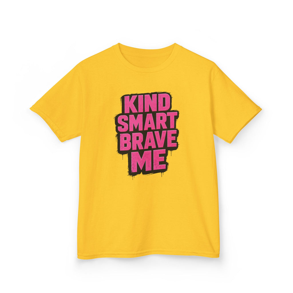 Girls Tee "Kind Smart Brave Me" Positive Affirmation Graphic