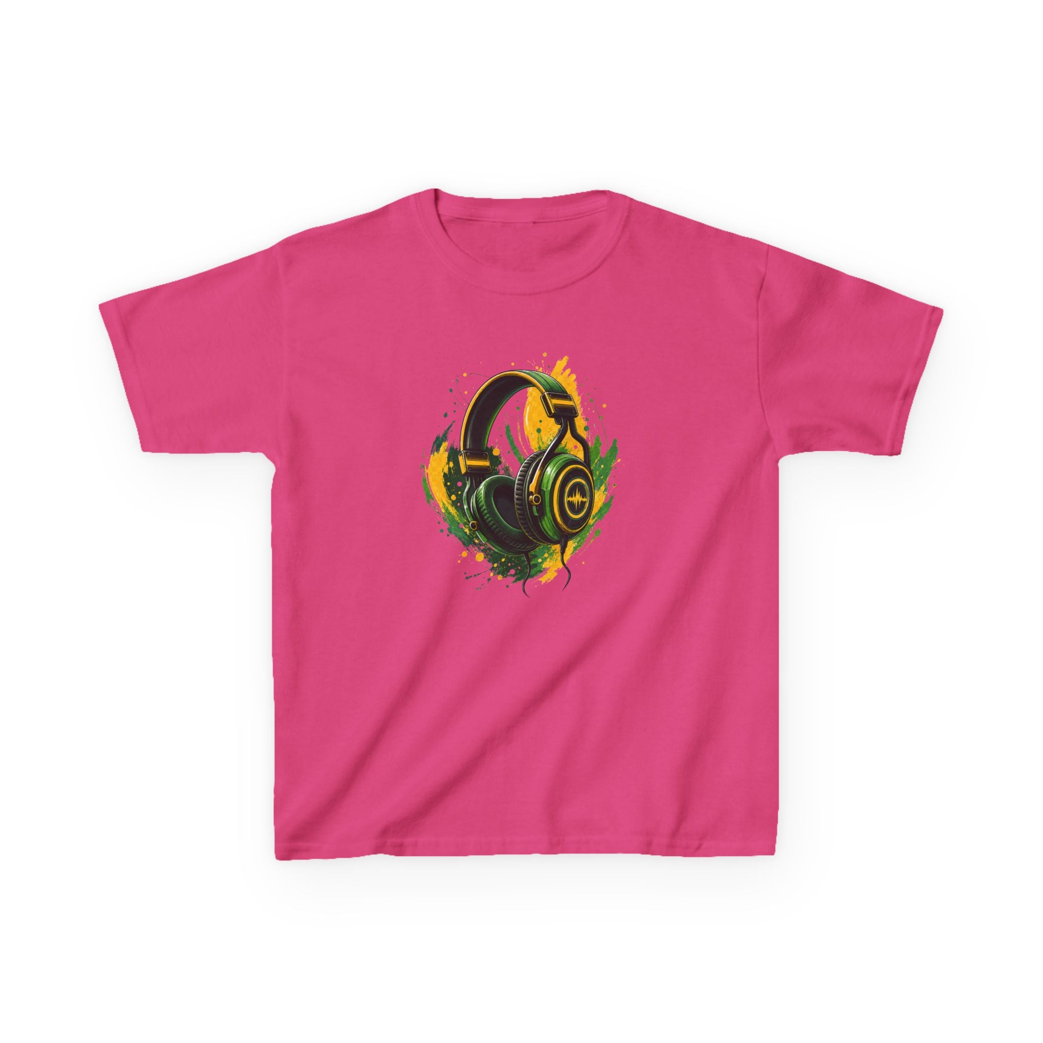 Color Splash Headphones Gamer Tee Design Graphic kids T-Shirt Design