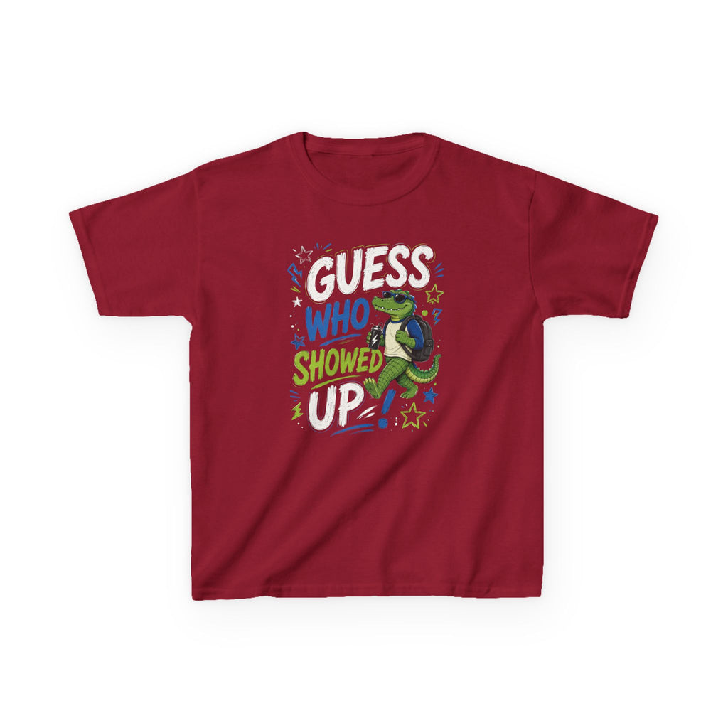 "Guess who showed up" Funny Graphic T-Shirt Design