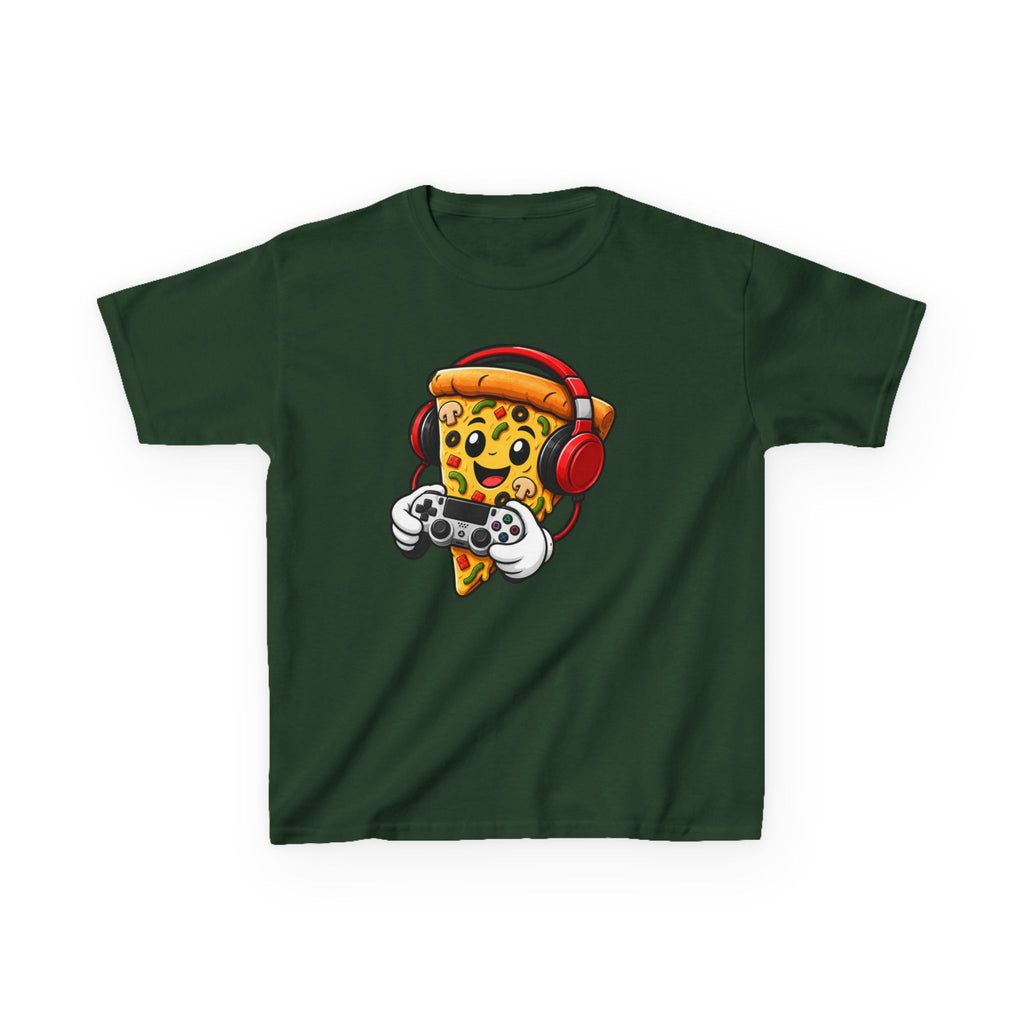 "Pizza Powered" Graphic kids Gamer T-Shirt Design