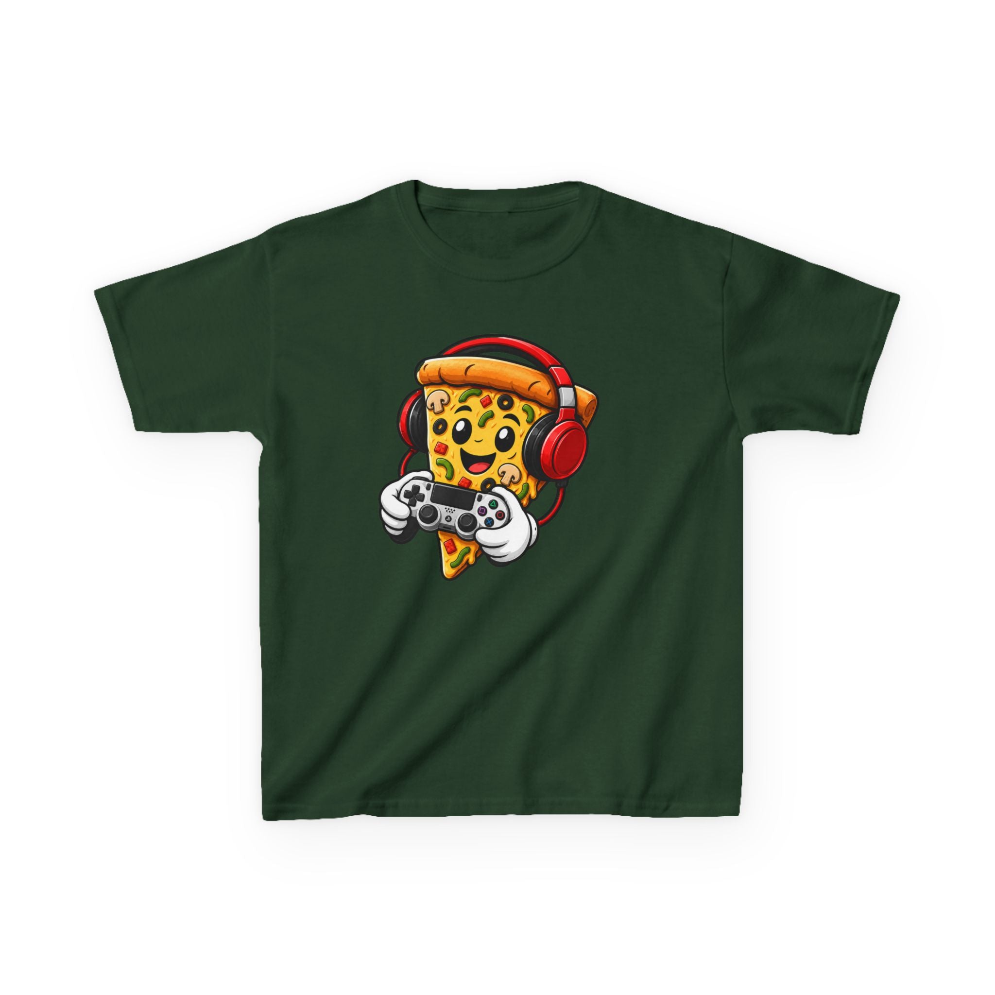 "Pizza Powered" Graphic kids Gamer T-Shirt Design