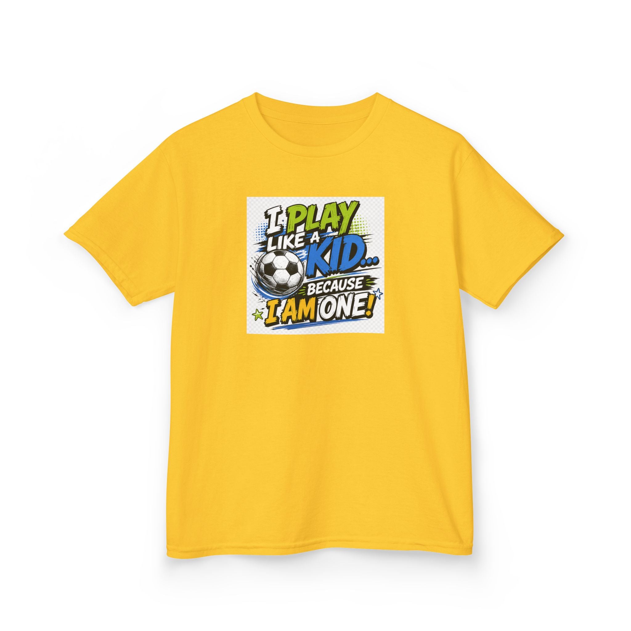 I Play Like a Kid... Because I Am One! Kids Soccer T-Shirt Design | Youth Sports Graphic Tee