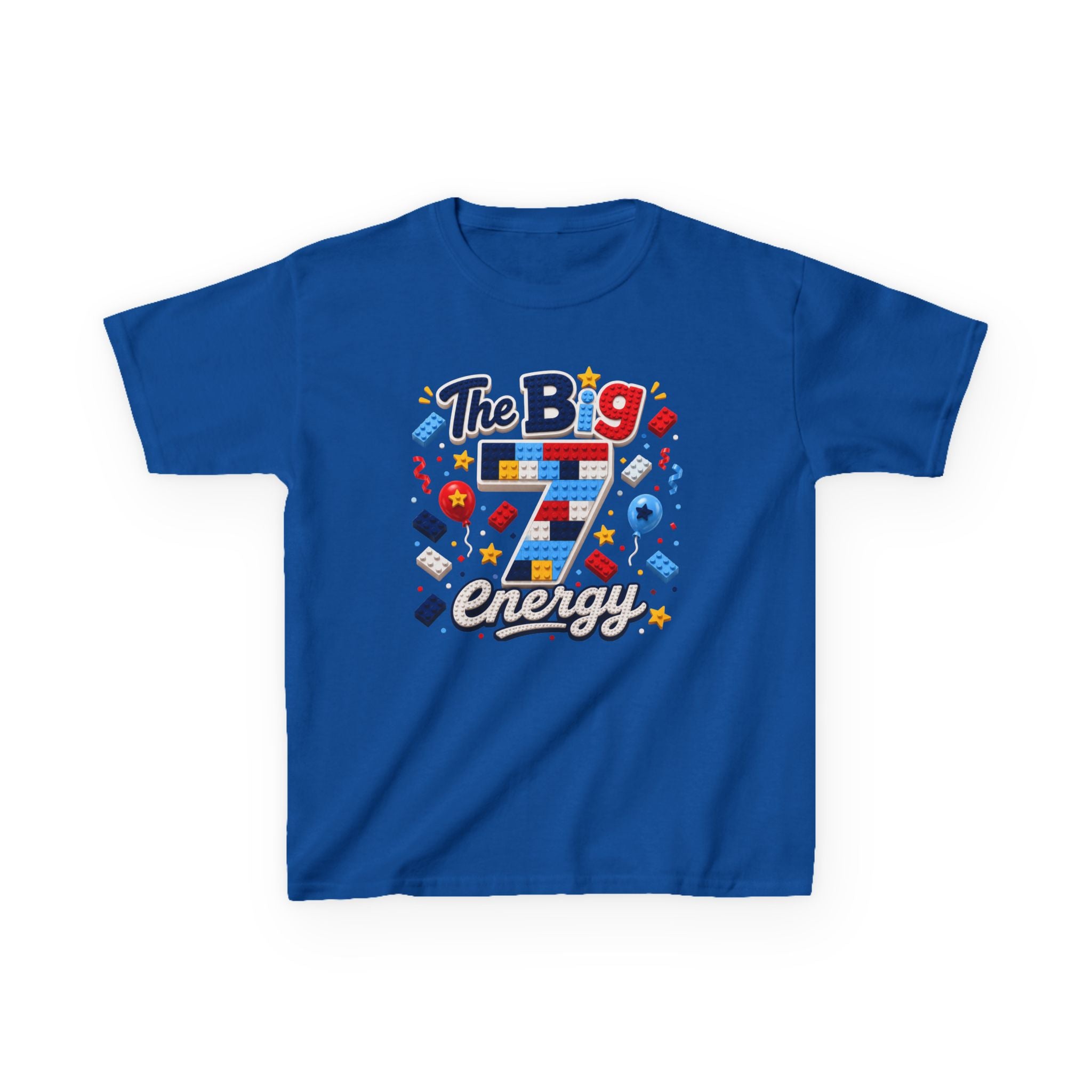 "The Big 7 Energy" Graphic kids Birthday T-Shirt Design