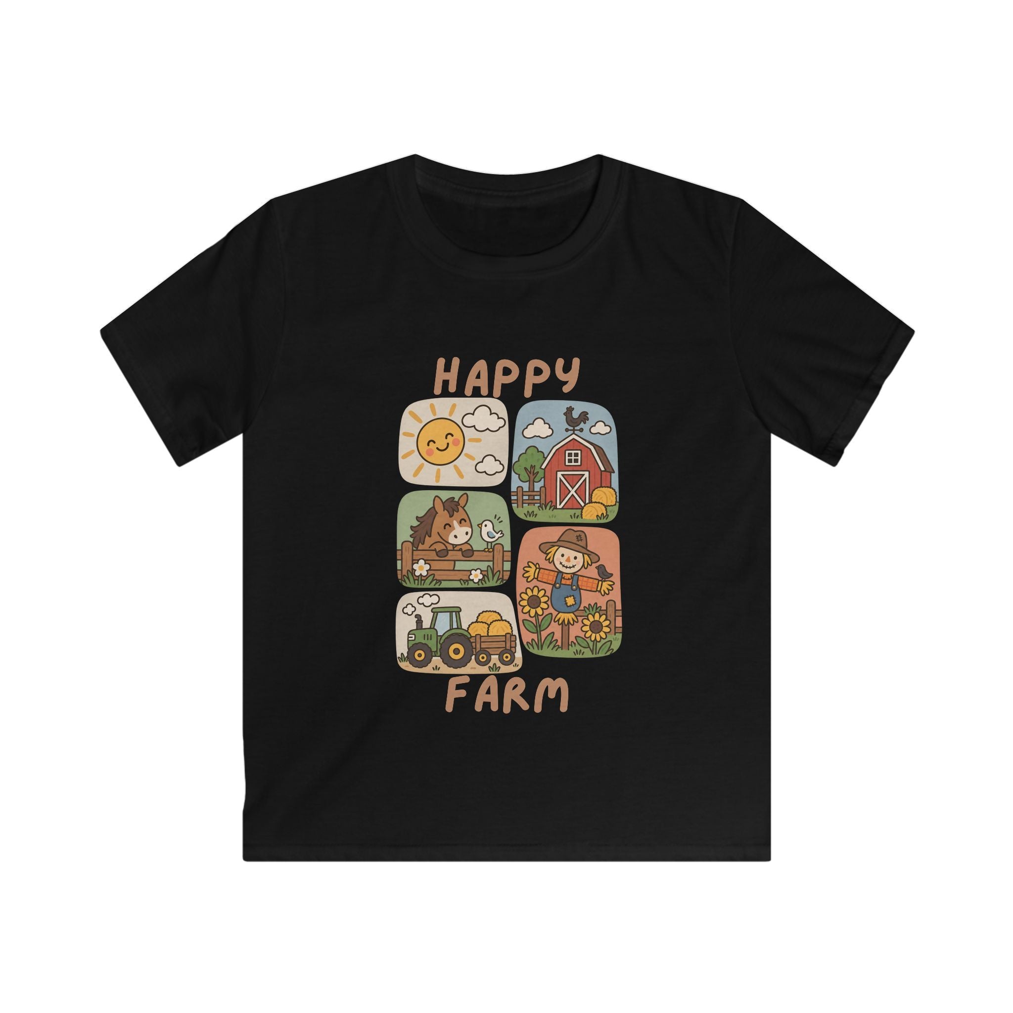 Boys T-Shirt "Happy Farm" Cute Barnyard Graphic Tee for Children