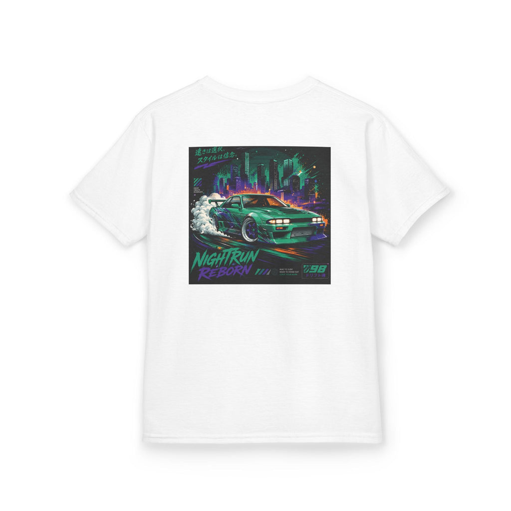Boys Tee "Retro Nightrun Drift Car" Graphic (Neon City)