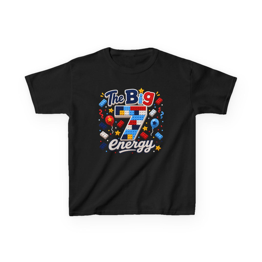 "The Big 7 Energy" Graphic kids Birthday T-Shirt Design