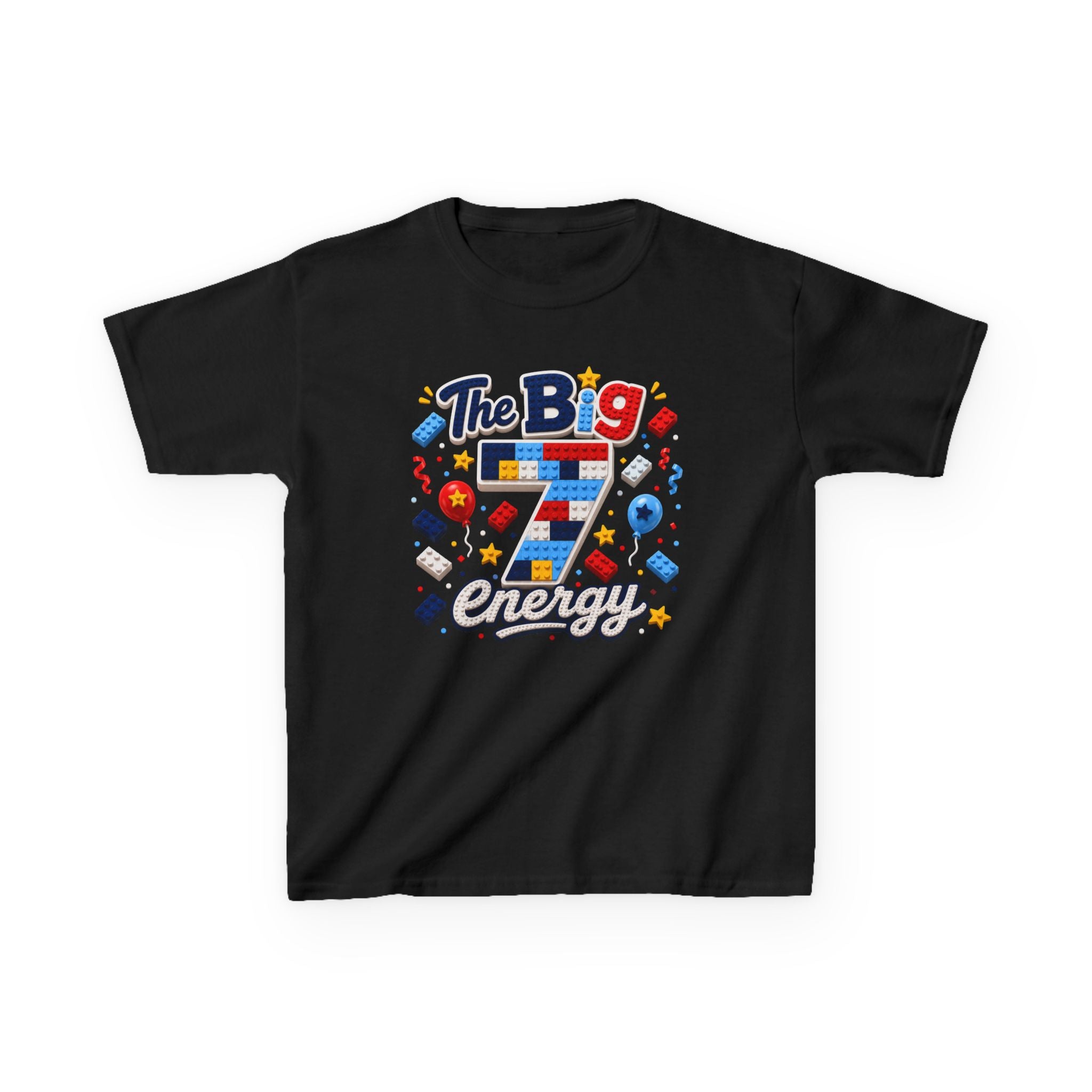 "The Big 7 Energy" Graphic kids Birthday T-Shirt Design