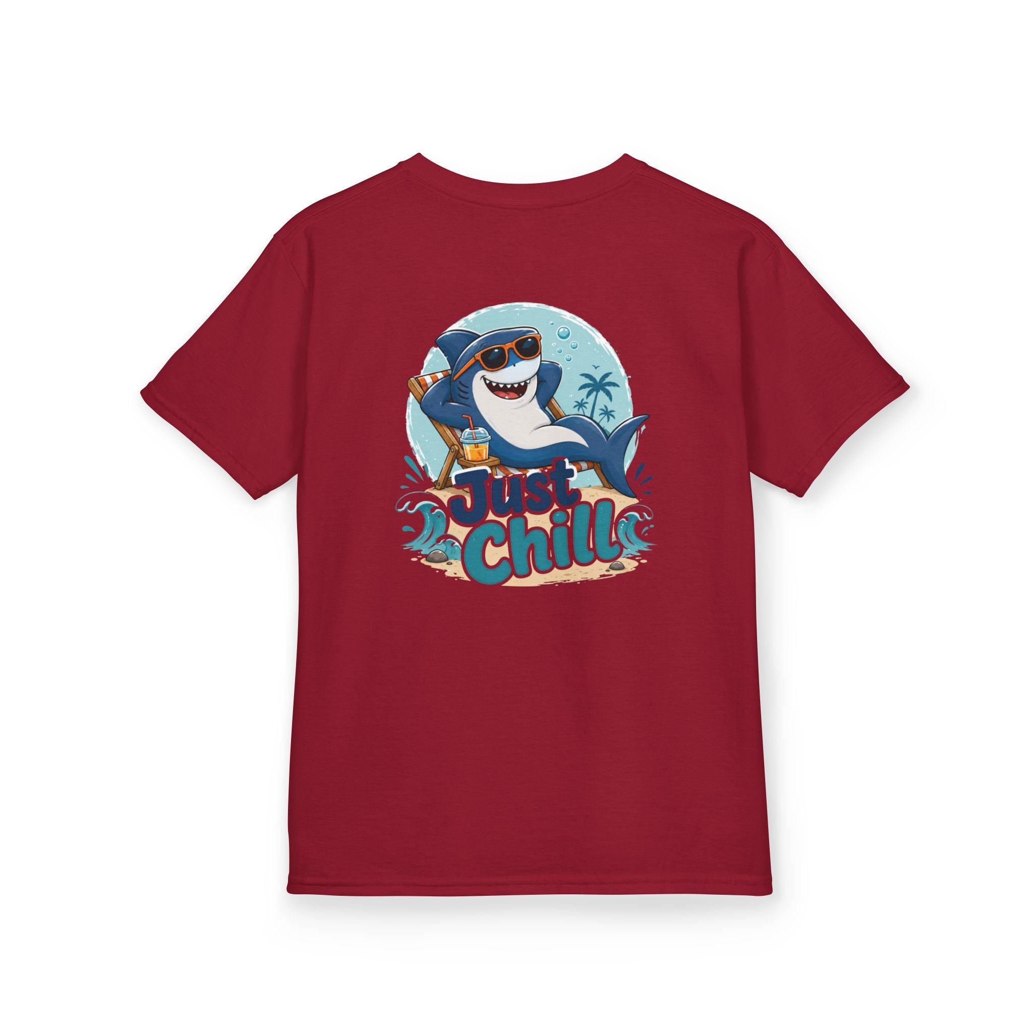 Kids Tee 'Just Chill' Surfing Shark Girls and Boys Graphic