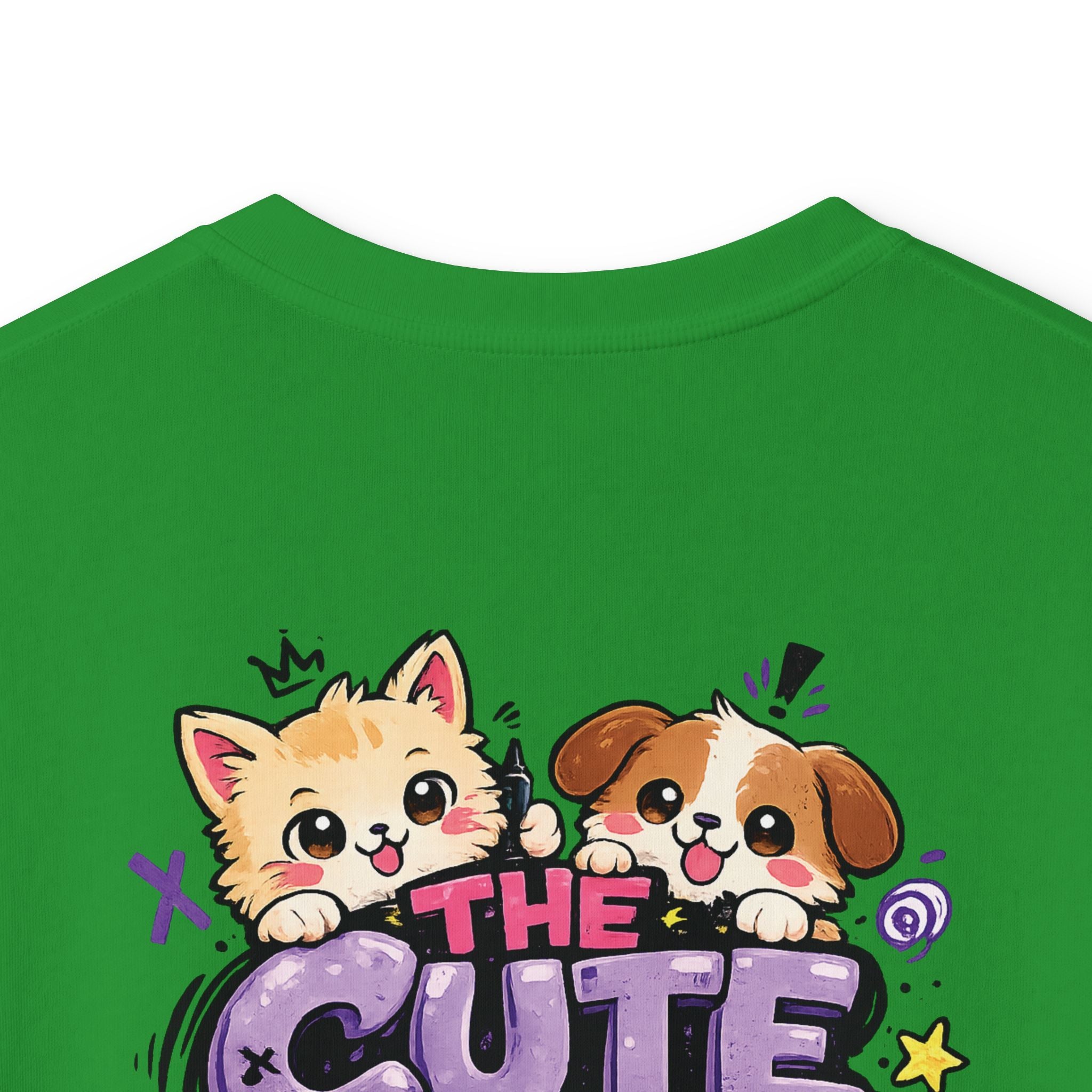 Cute Puppy & Kitten "The Cute Ones Are The Trouble Maker" Graphic Girls T-Shirt