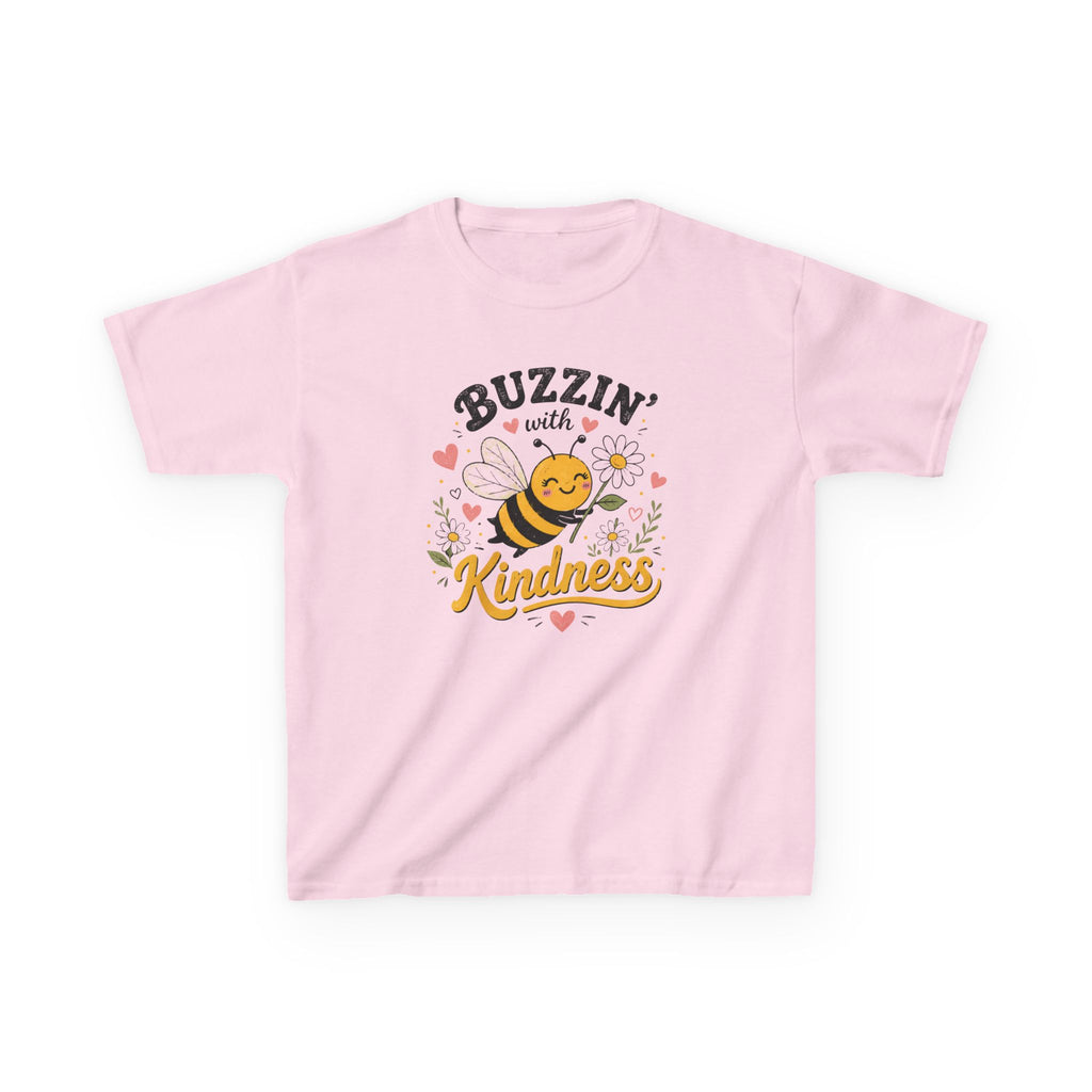 Buzzin' with Kindness Kids T-Shirt Cute Bee Positive Message Tee