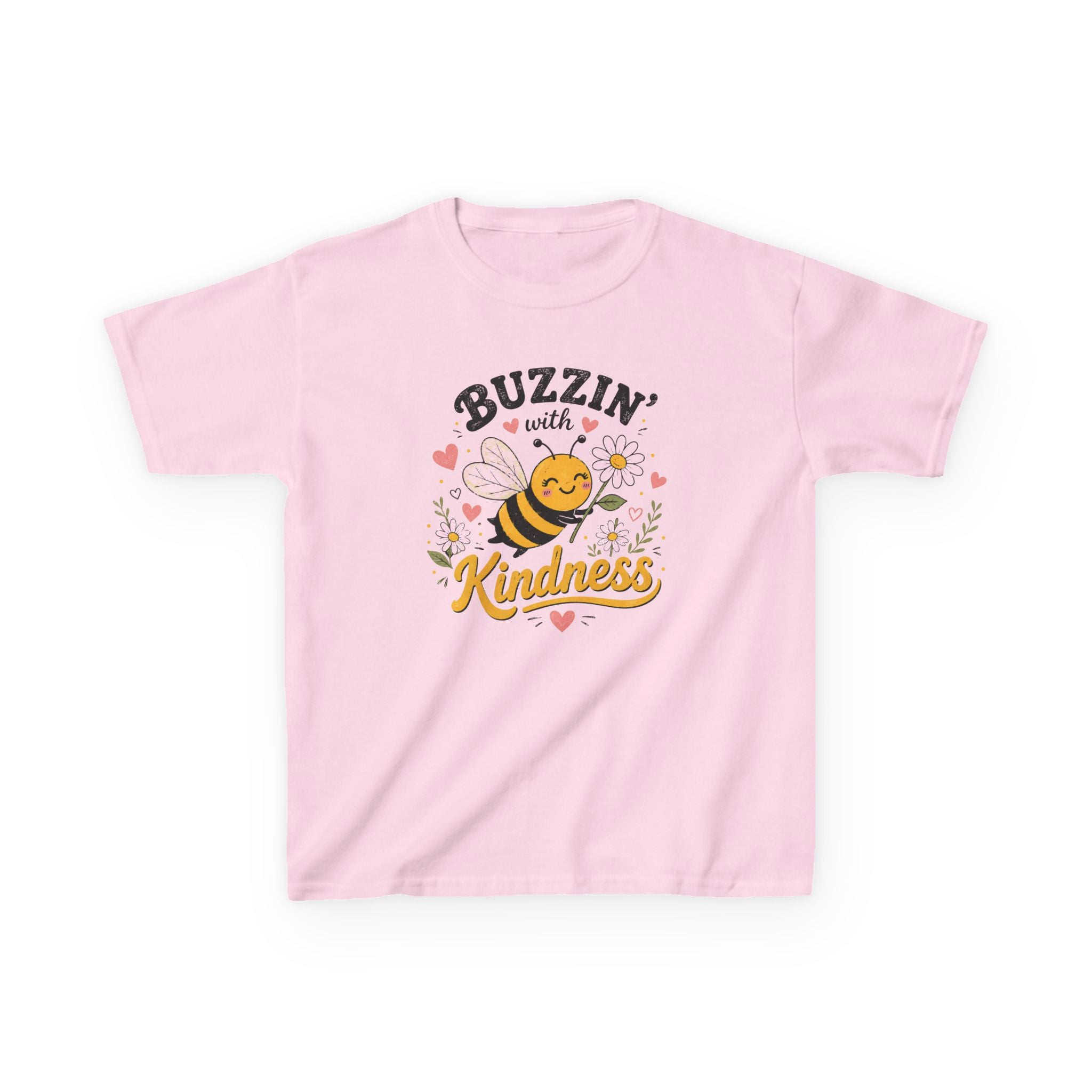 Buzzin' with Kindness Kids T-Shirt Cute Bee Positive Message Tee