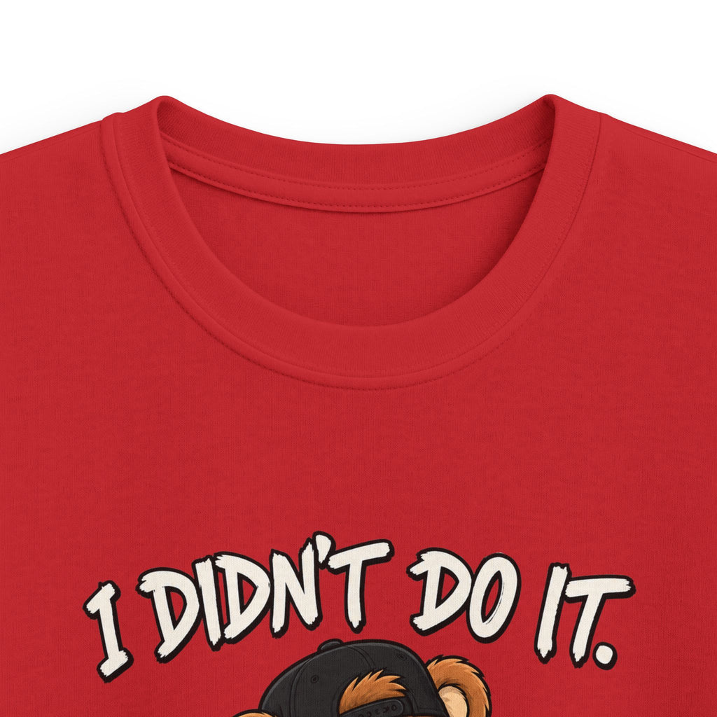 Kids Skateboard Tee "I Didn't Do It" Bear Funny Graphic Shirt