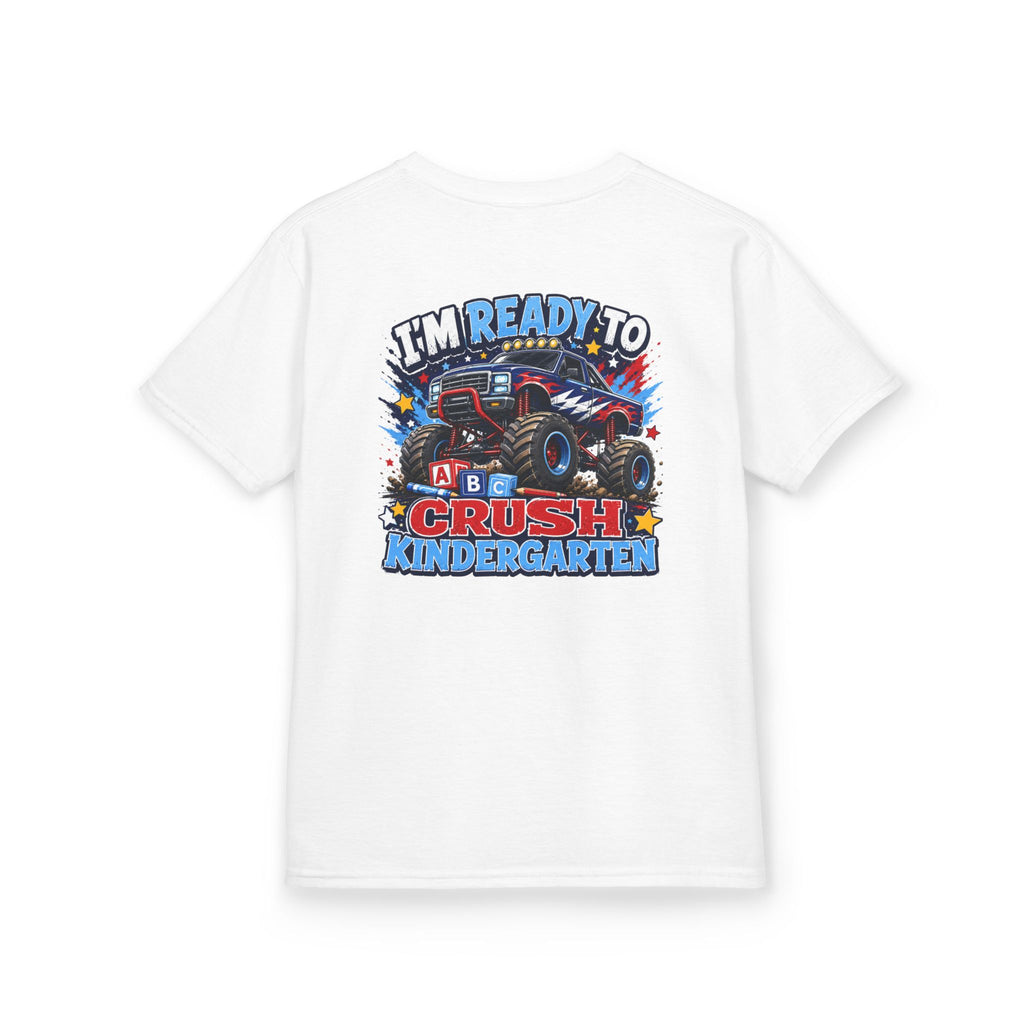 "I'm Ready to Crush Kindergarten" Grade Monster Truck Back to School Kids Graphic T-Shirt