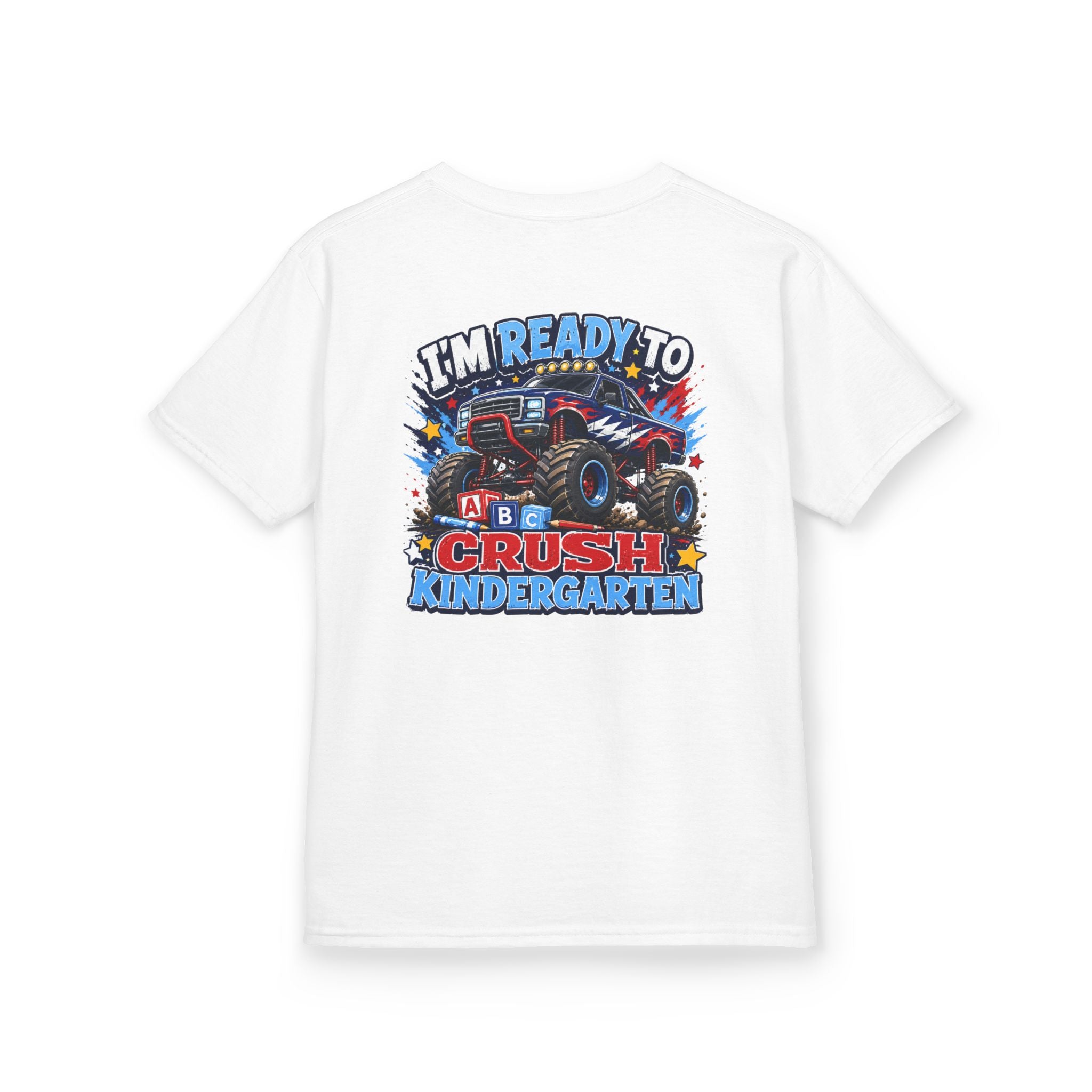 "I'm Ready to Crush Kindergarten" Grade Monster Truck Back to School Kids Graphic T-Shirt
