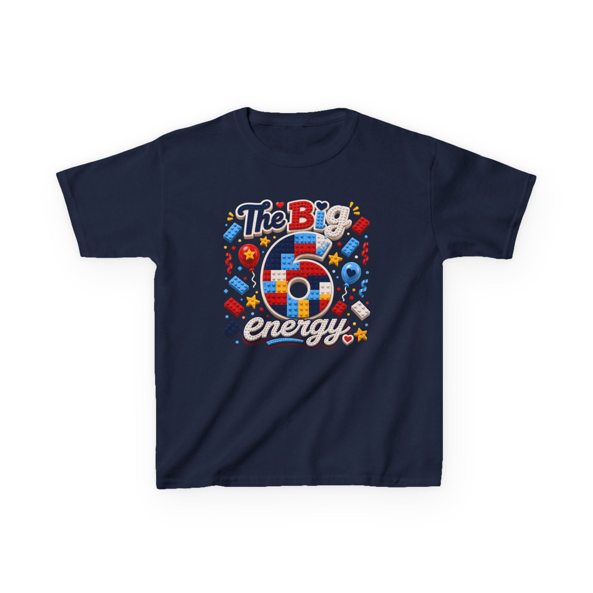 The Big 6 Energy Graphic kids Birthday T-Shirt Design