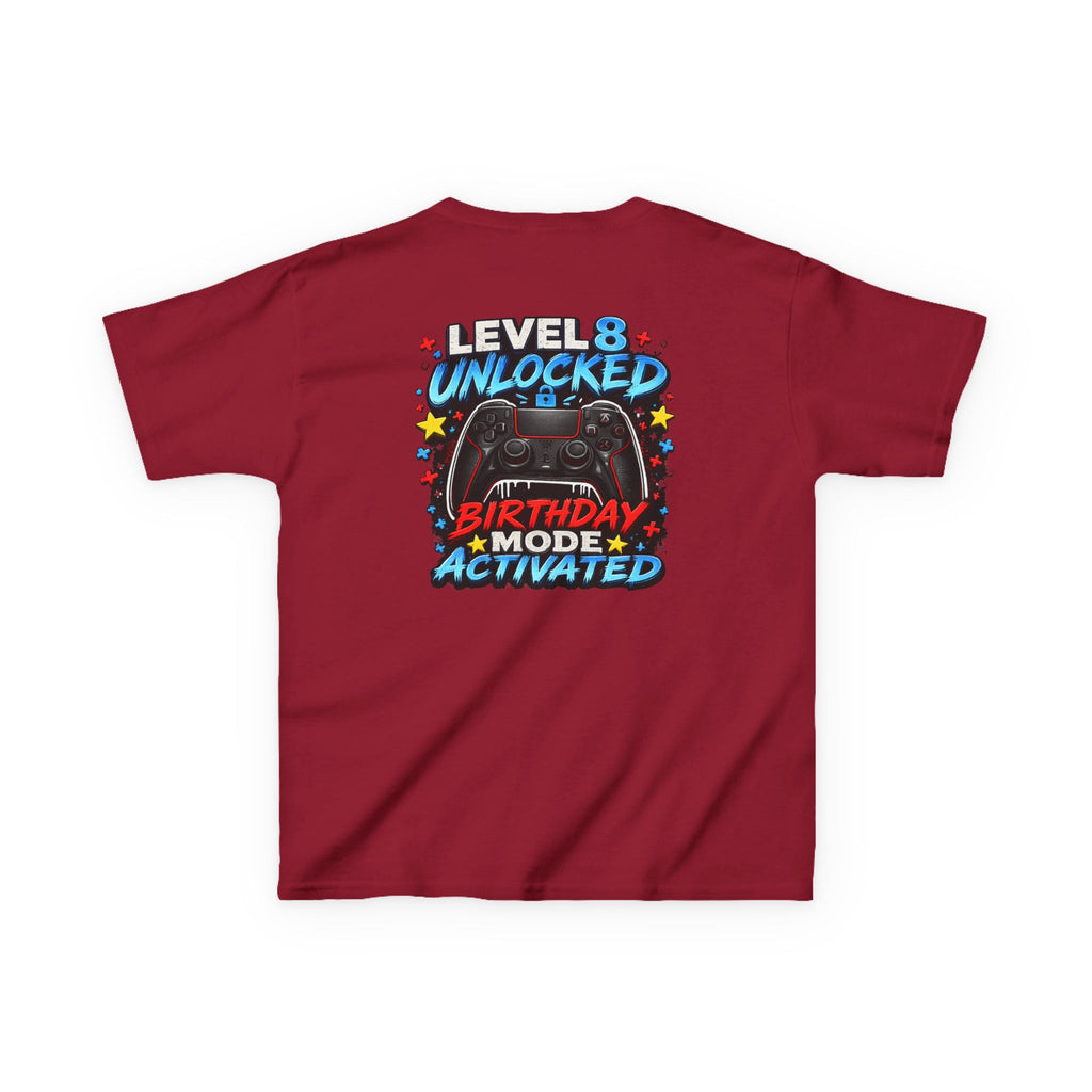 Level 8 Unlocked Birthday Mode Graphic kids Birthday T-Shirt Design