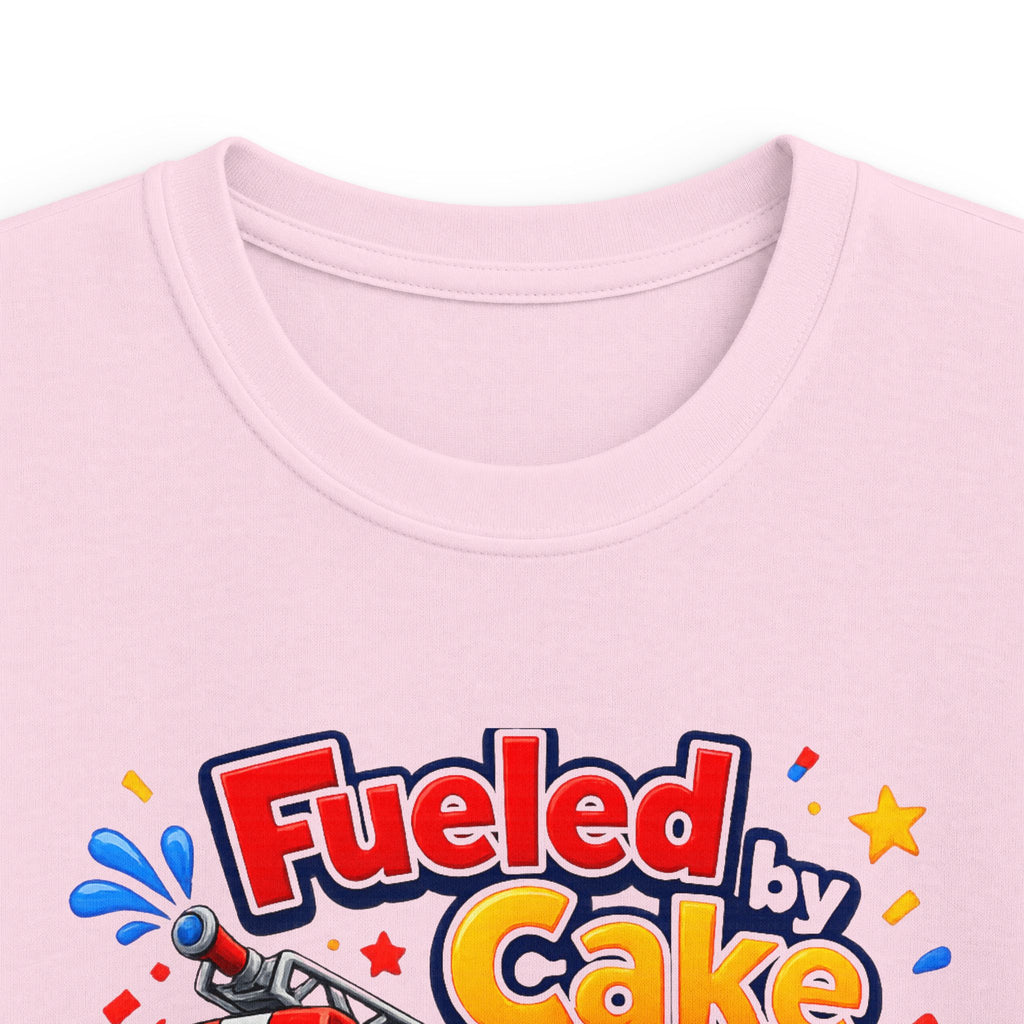 Kids Birthday T‑Shirt 'Fueled by Cake Turning 5' Fire Truck Tee