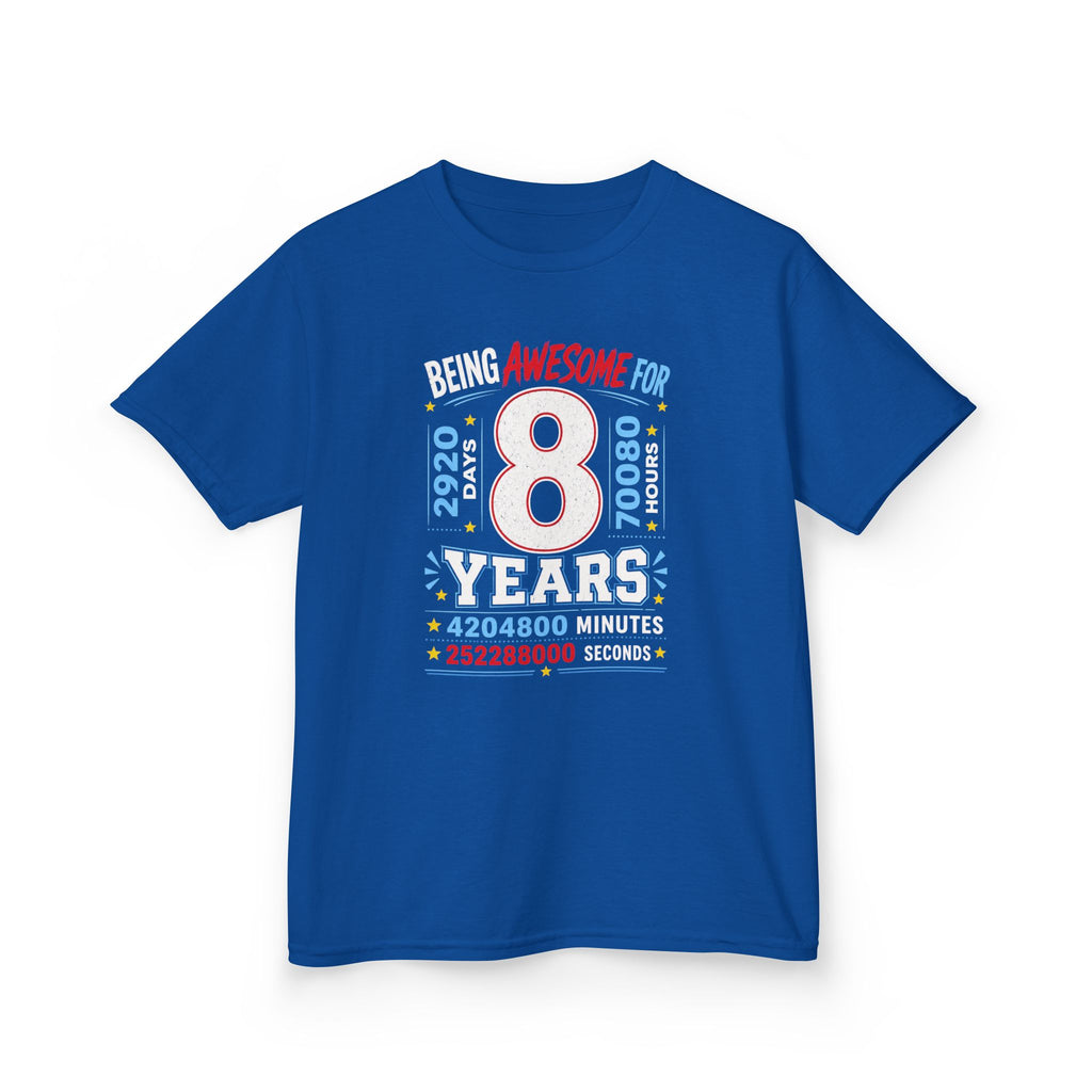 Being Awesome For 8 Years | Kids Birthday Graphic T-Shirt
