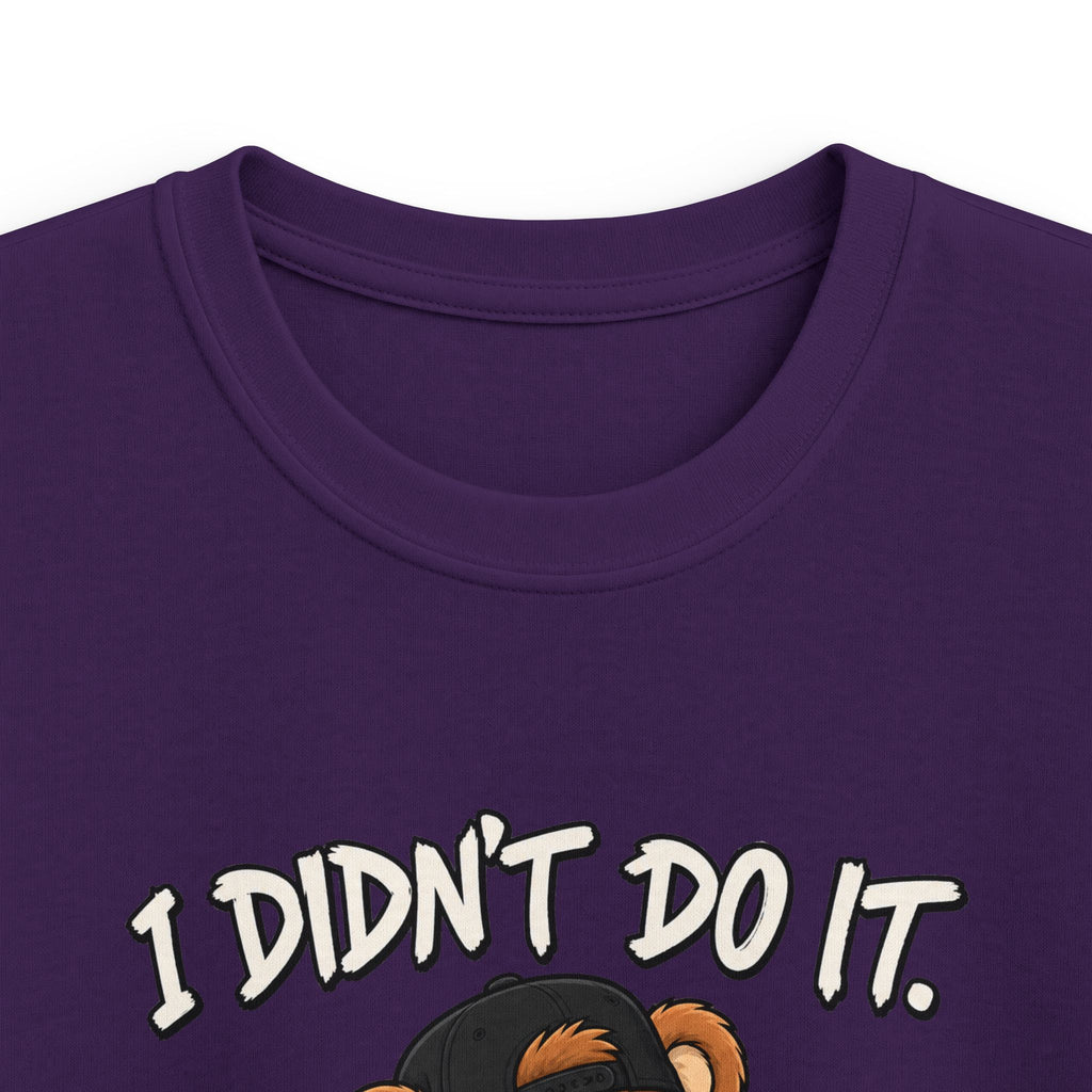 Kids Skateboard Tee "I Didn't Do It" Bear Funny Graphic Shirt
