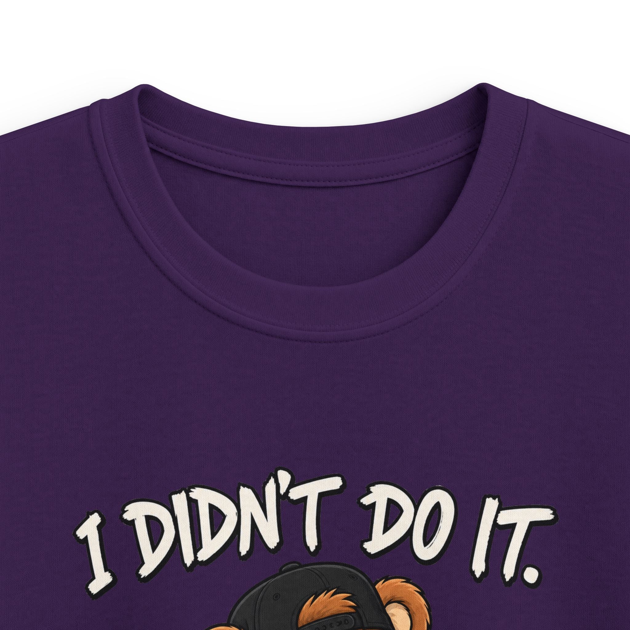 Kids Skateboard Tee "I Didn't Do It" Bear Funny Graphic Shirt