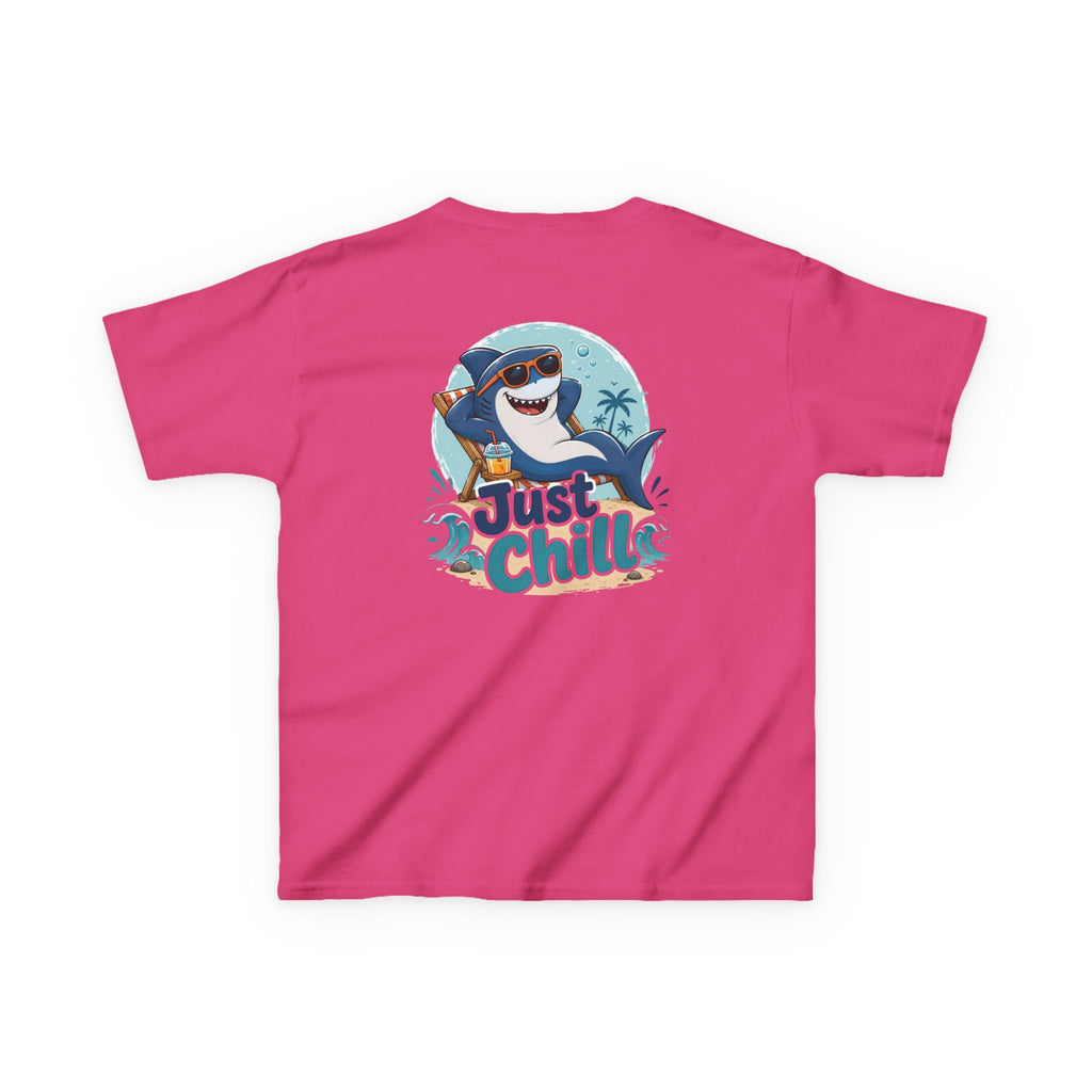 Kids Tee 'Just Chill' Surfing Shark Girls and Boys Graphic