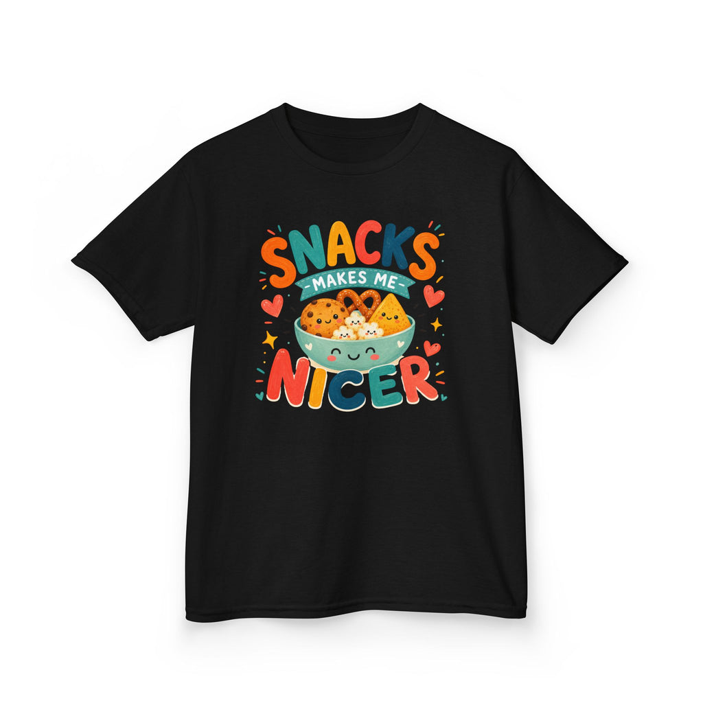 Cute Kids T-Shirt "Snacks Make Me Nicer" Cute Snack Monster Tee