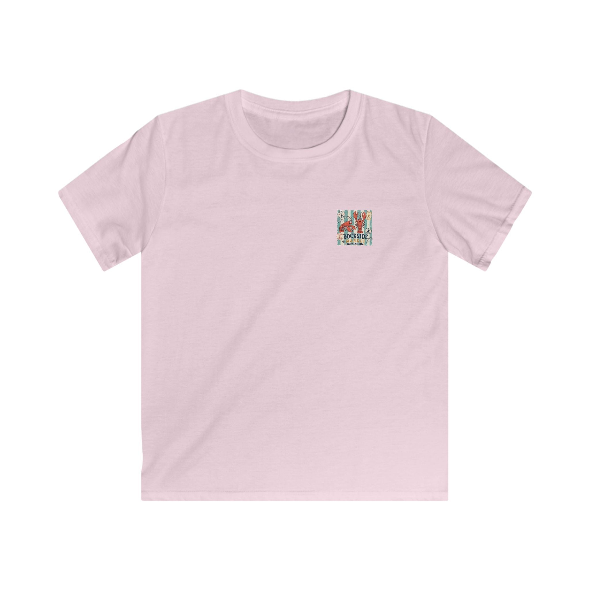 "Dockside Market" Kids Tee Retro Lobster Beach Graphic T-Shirt