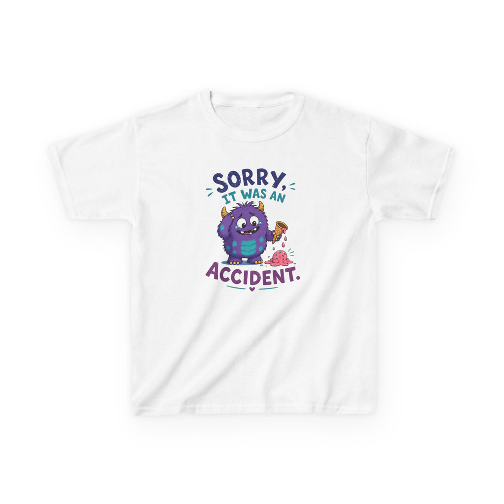 Kids Tee Cute Monster "Sorry, It Was An Accident" Funny Kids Shirt