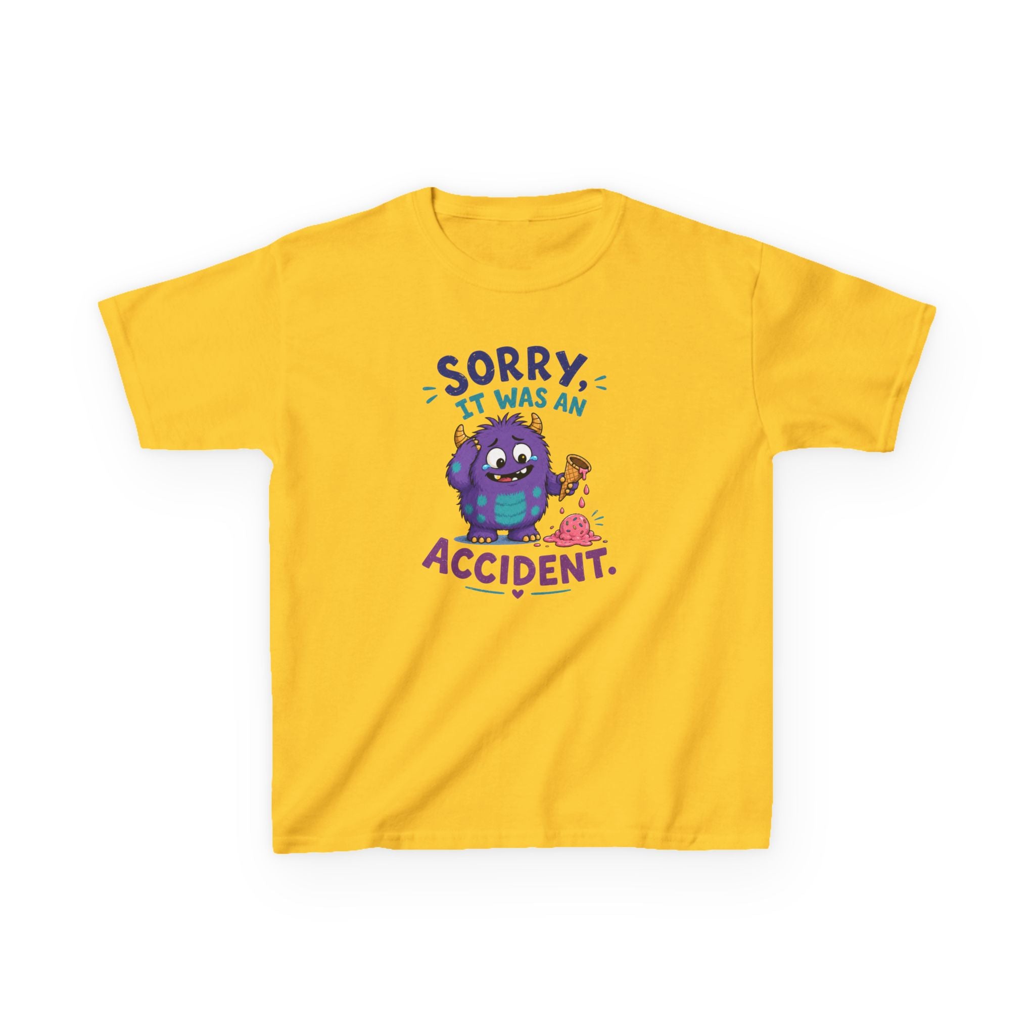 Kids Tee Cute Monster "Sorry, It Was An Accident" Funny Kids Shirt