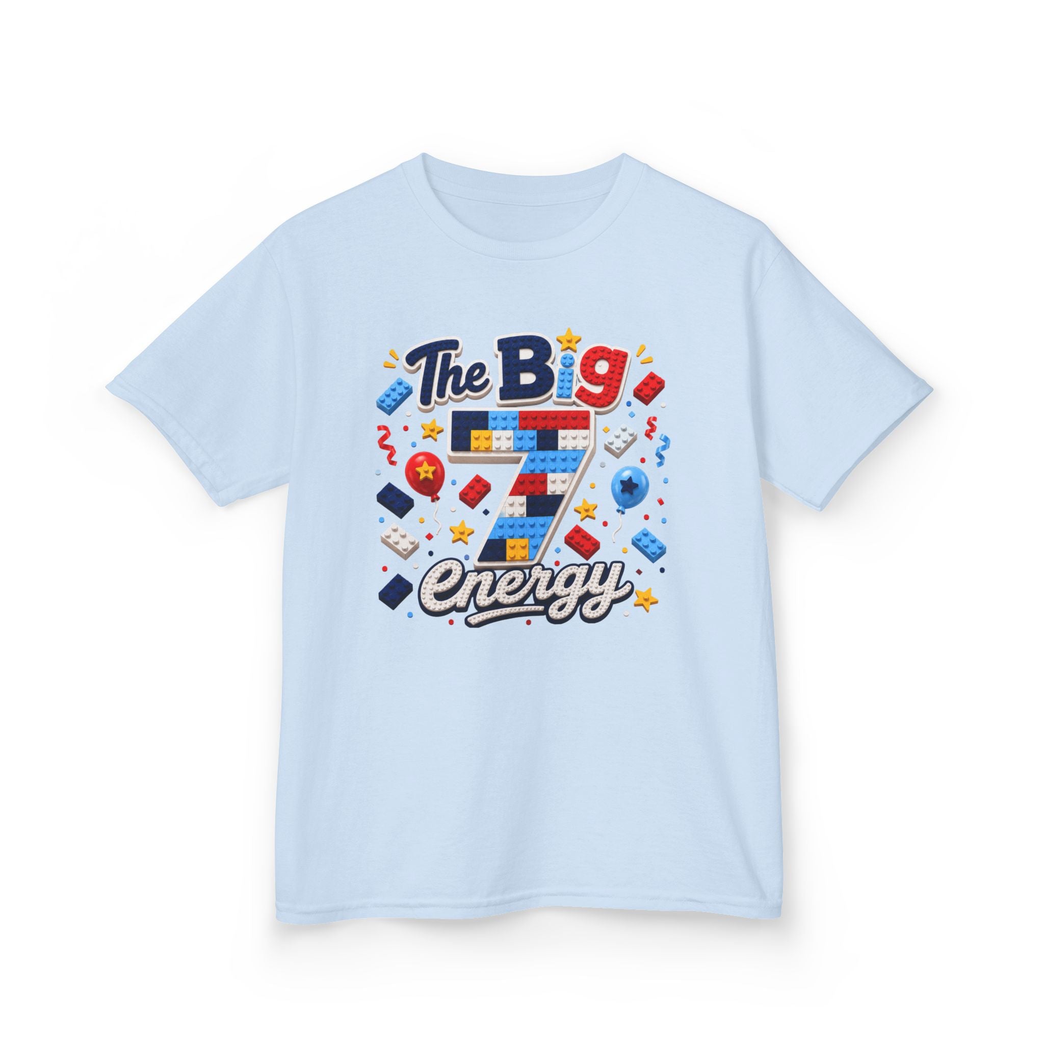 "The Big 7 Energy" Graphic kids Birthday T-Shirt Design